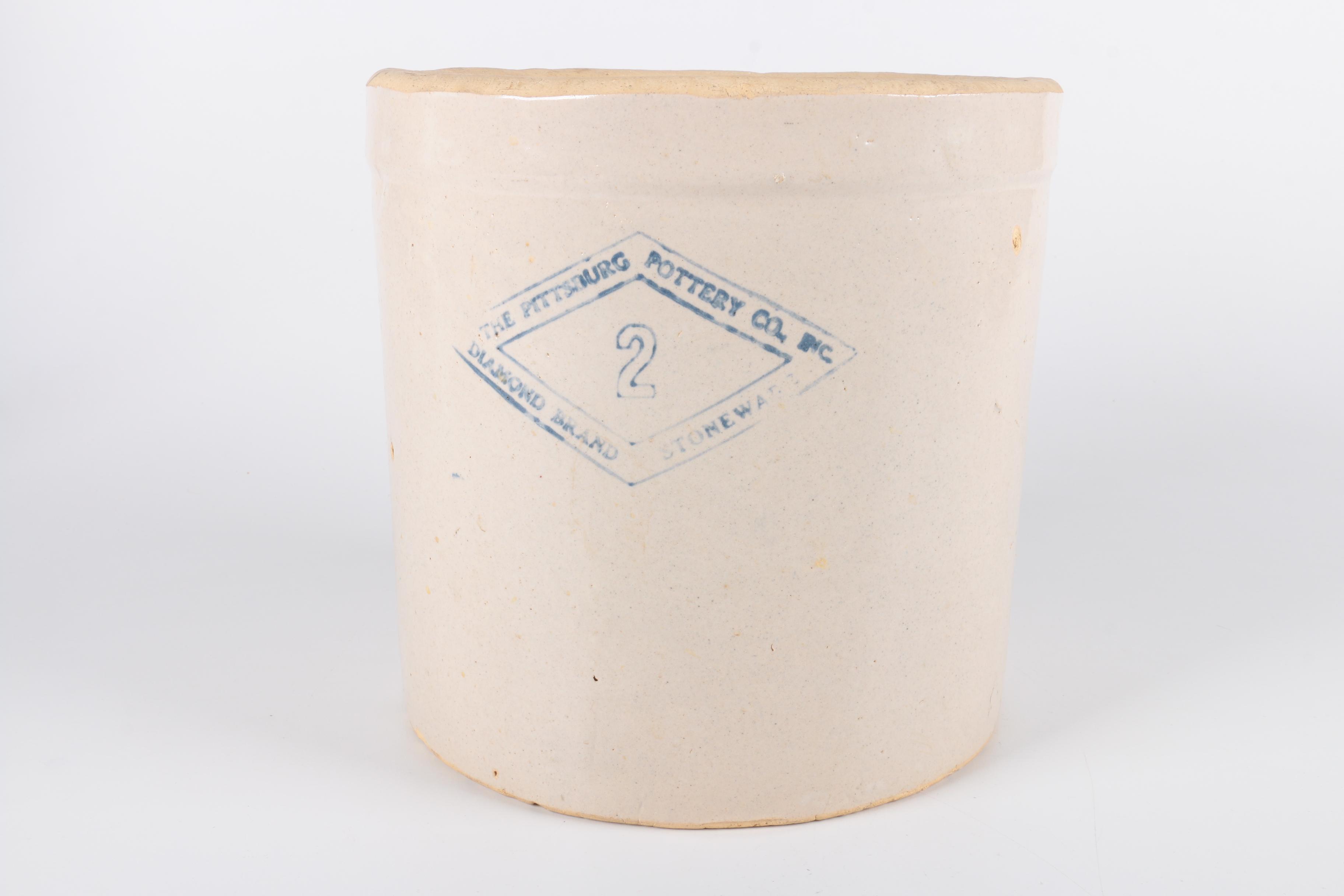 Pittsburg Pottery Two Gallon Stoneware Crock and Pitcher