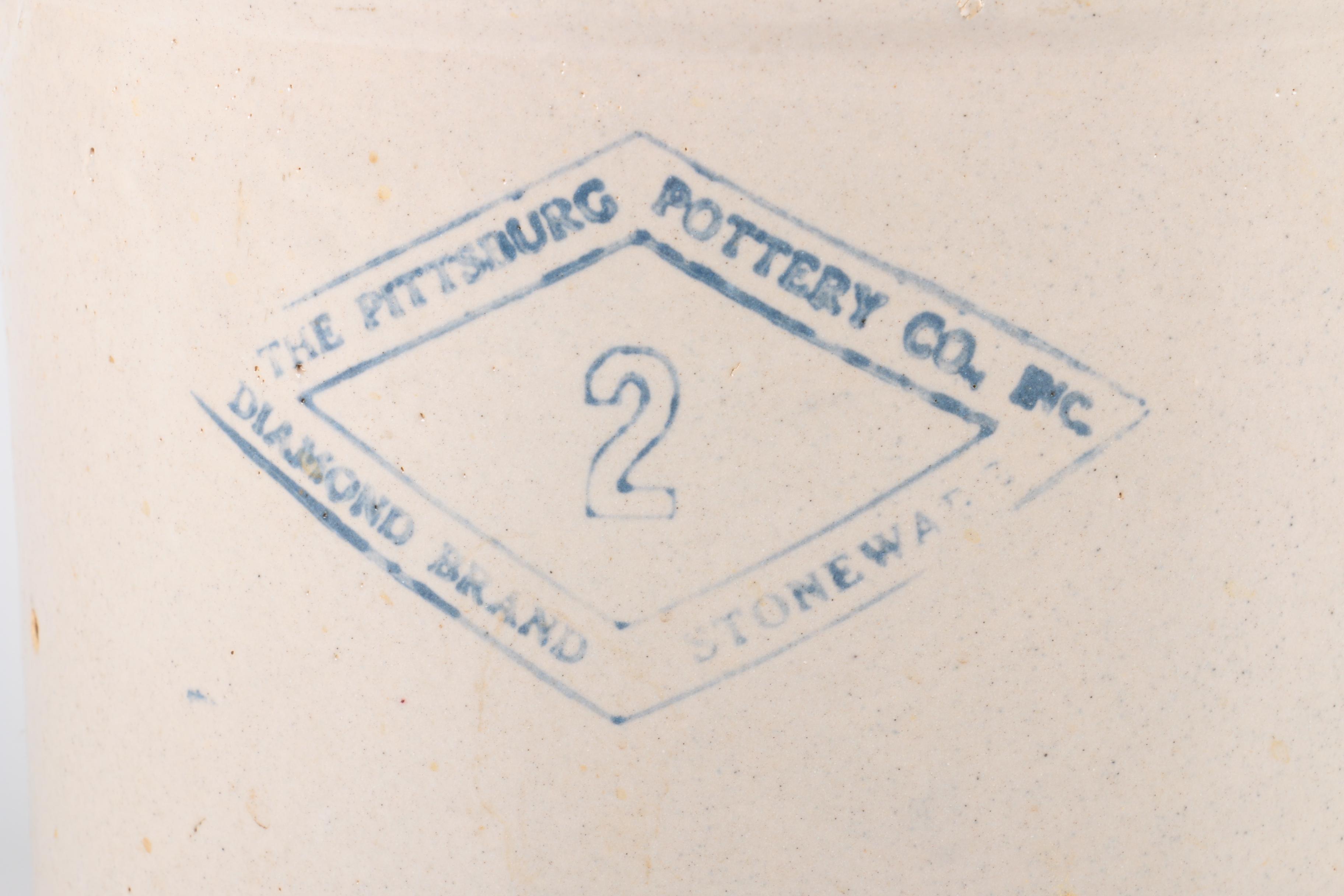 Pittsburg Pottery Two Gallon Stoneware Crock and Pitcher