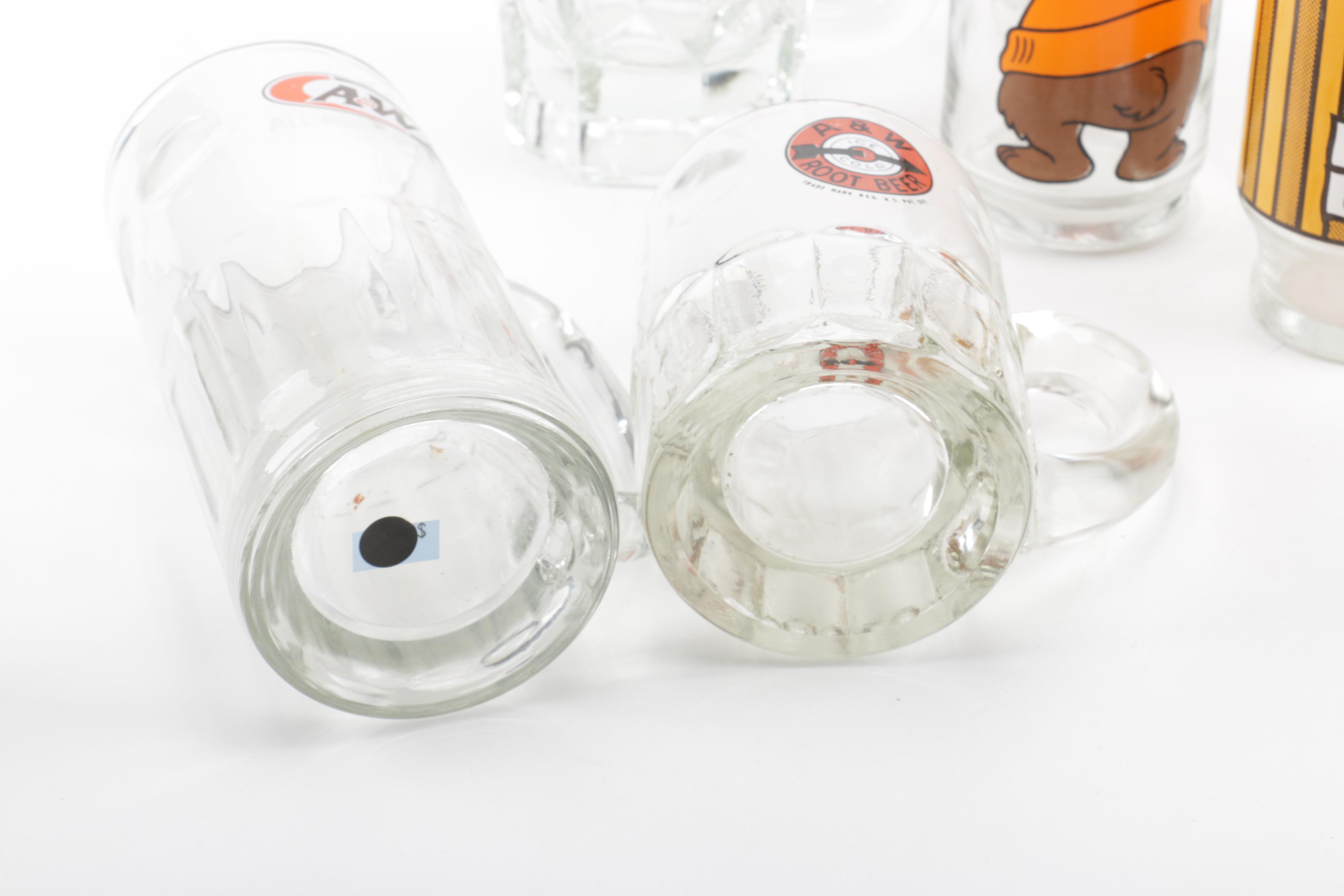 Collection of Rootbeer Company Mugs and Glasses