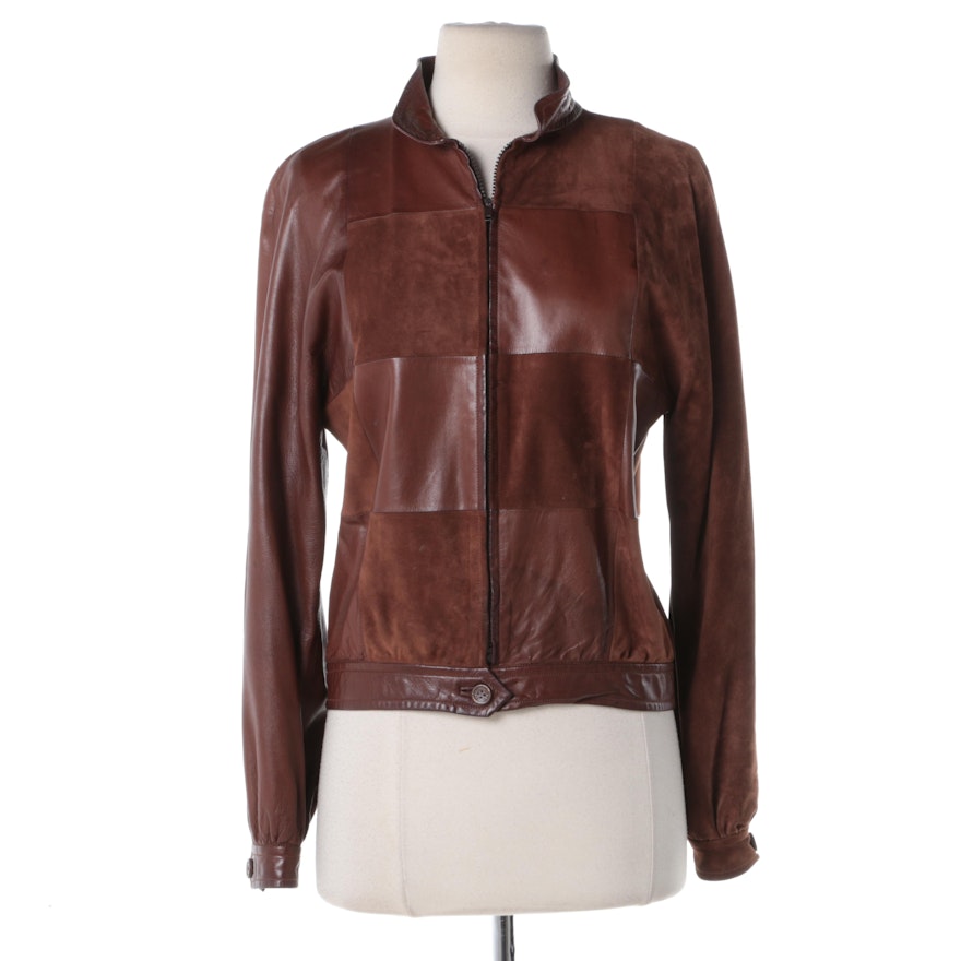 Women's Gucci Brown Leather and Suede Jacket