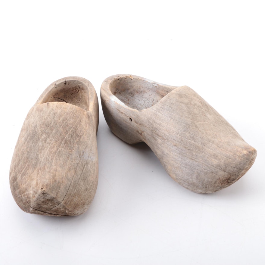 Vintage Traditional Wooden Clogs