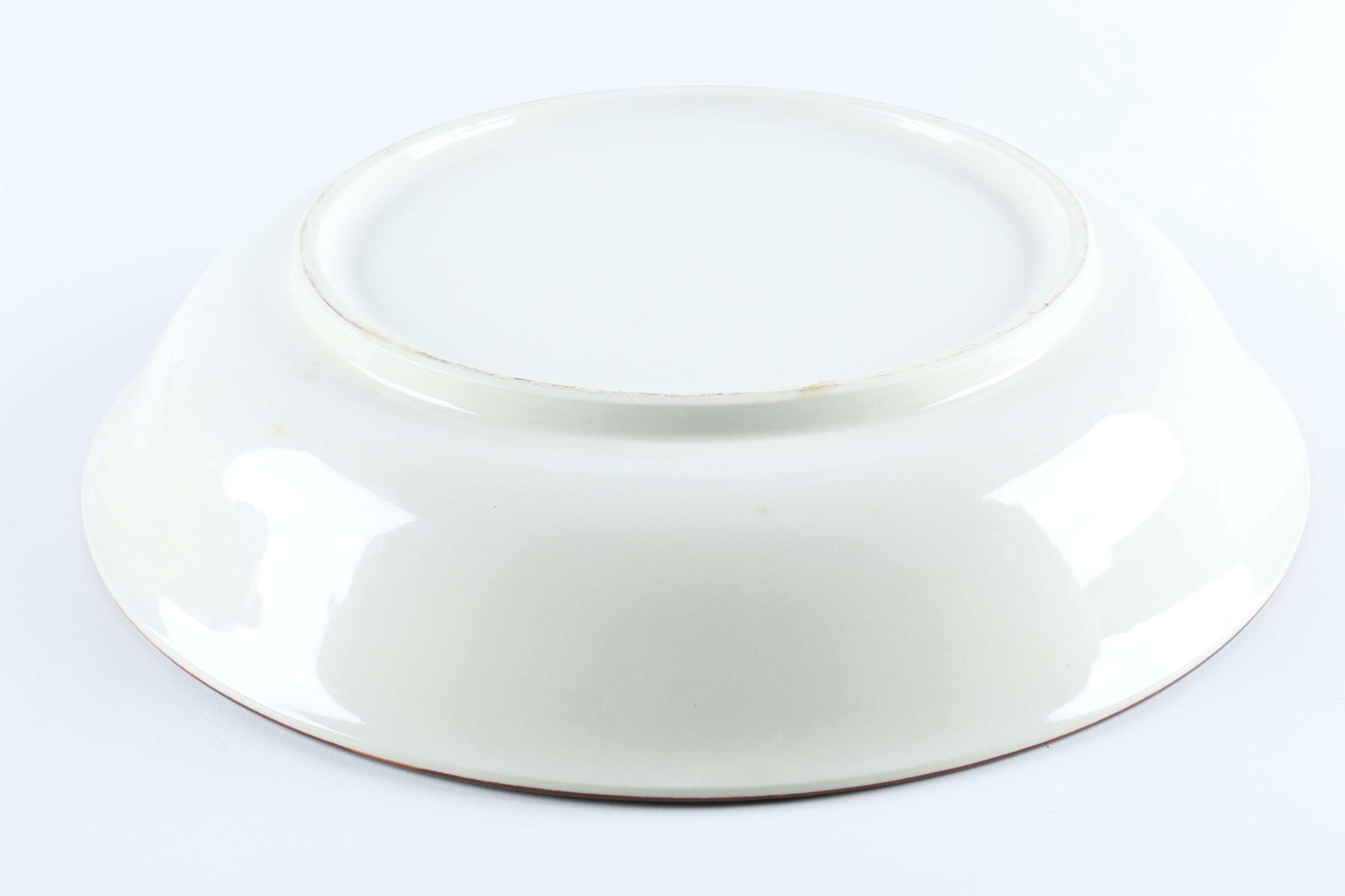 Koi and Floral Motif Ceramic Platter