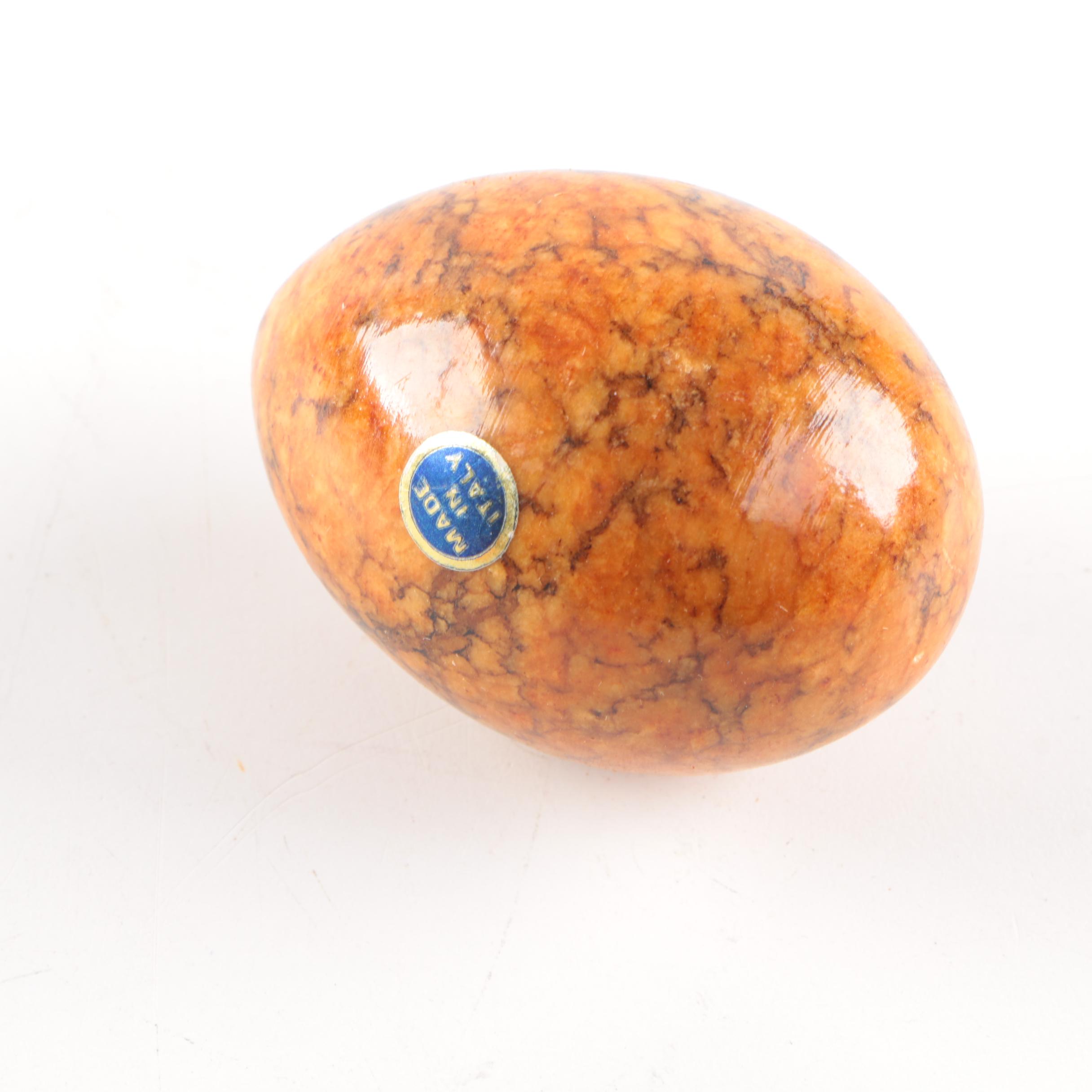 Group of Italian Dyed Alabaster Stone Eggs