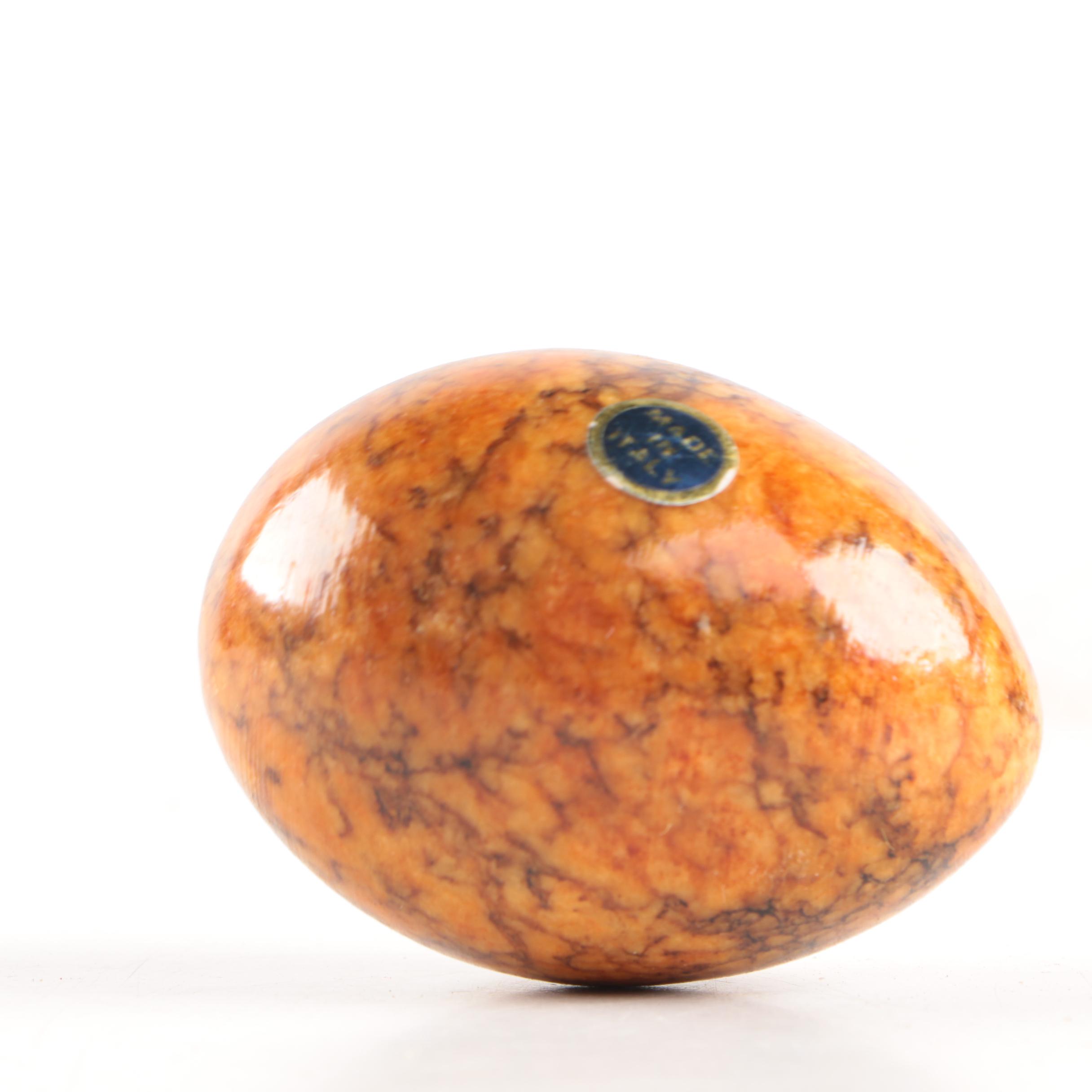 Group of Italian Dyed Alabaster Stone Eggs