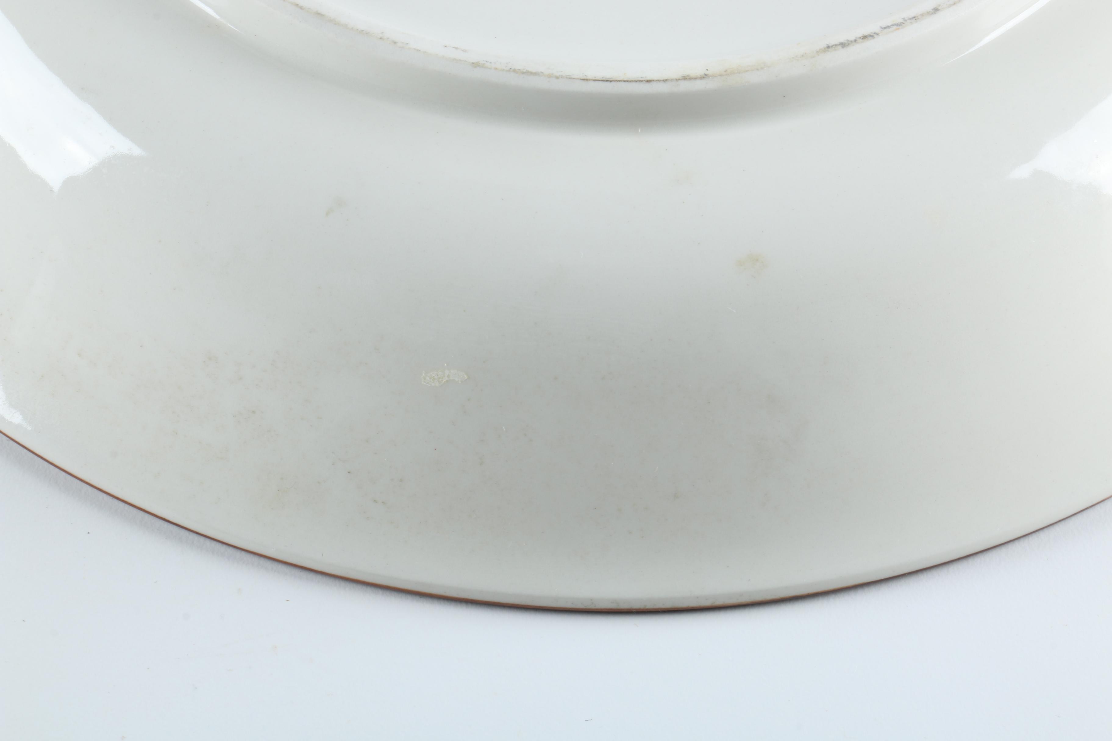 Koi and Floral Motif Ceramic Platter