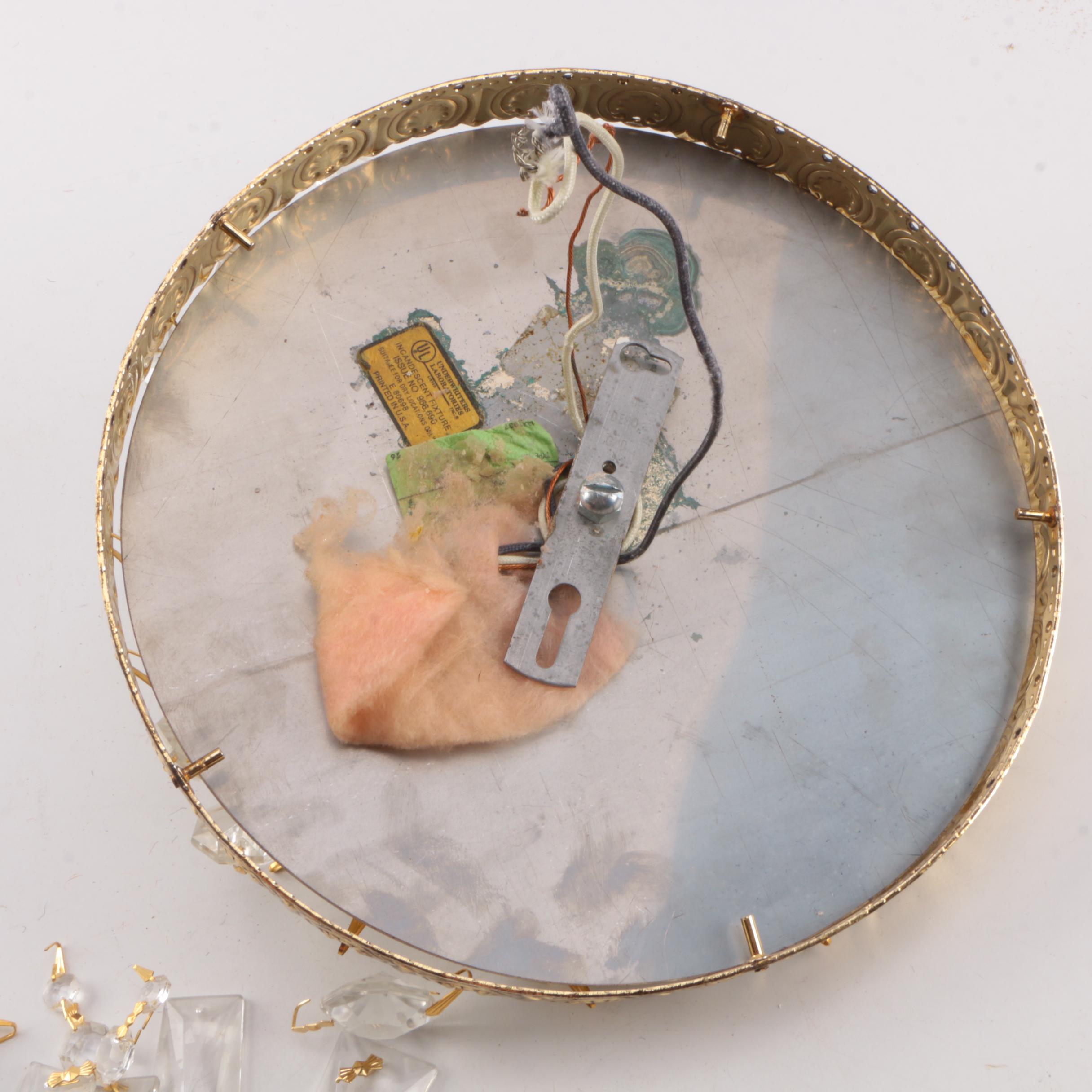 Gold-Tone and Glass Prism Chandelier