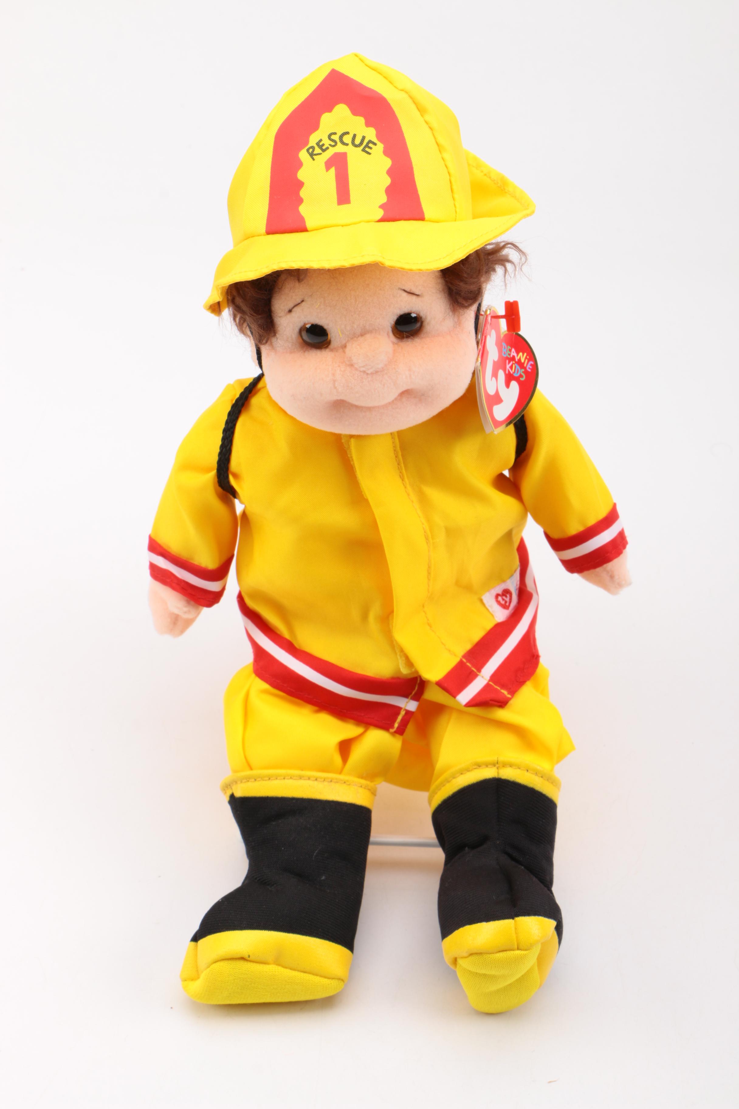 Ty Firefighter and Paz the Penguin Plush Toys