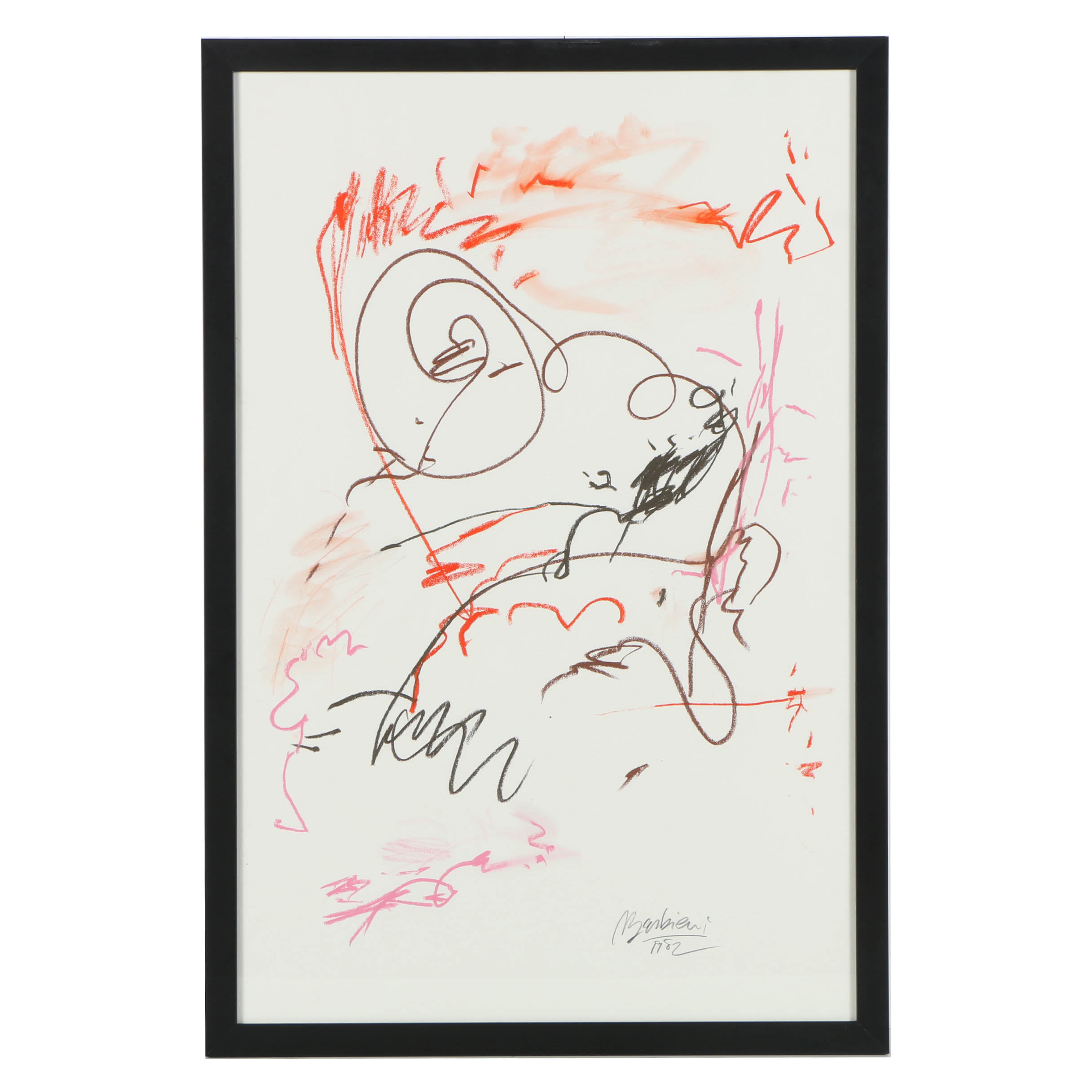 Nicholas Barbieri Abstract Pastel Composition on Paper