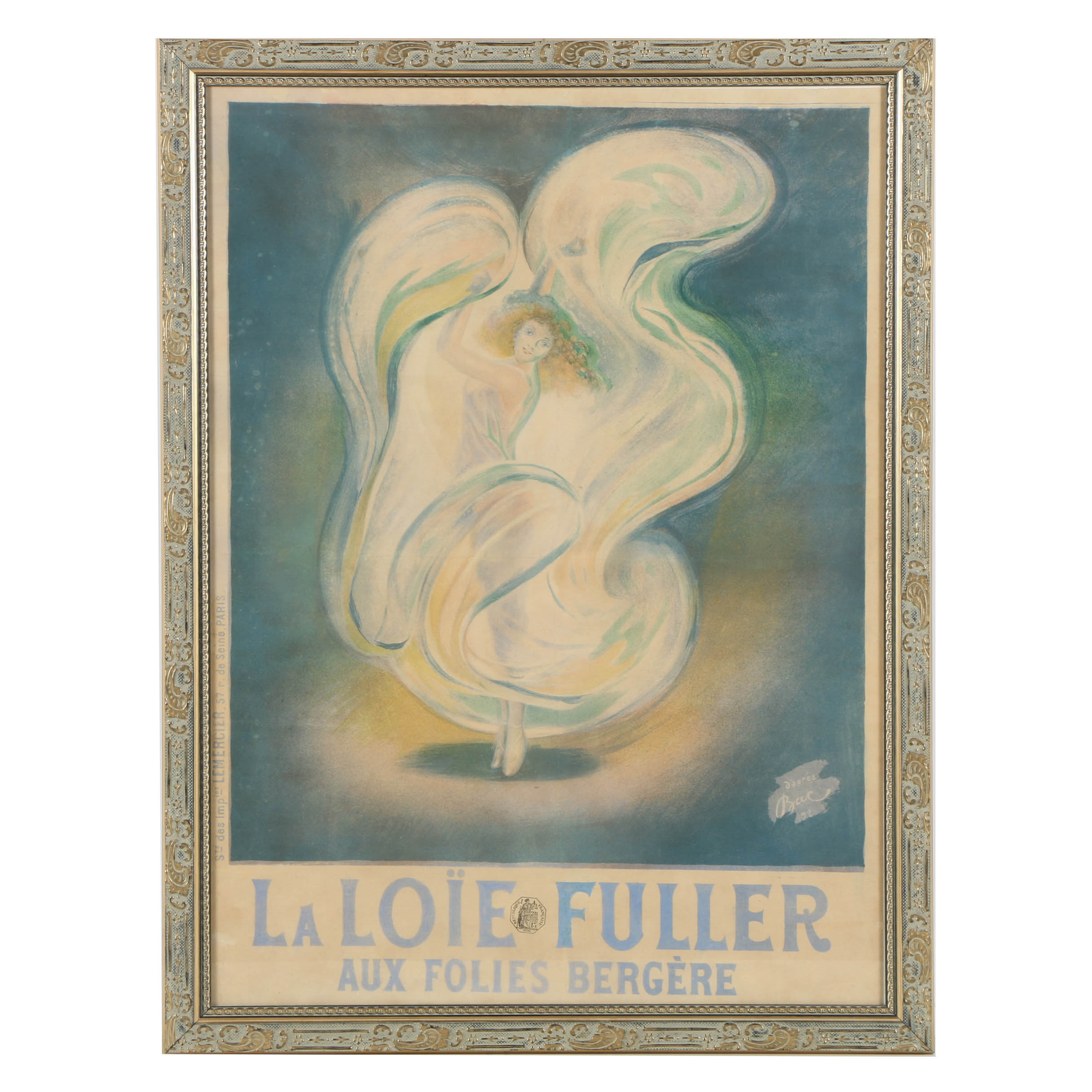 Lithograph on Paper "La Loïe Fuller / Aux Folies Bergère" After Ferdinand Bach