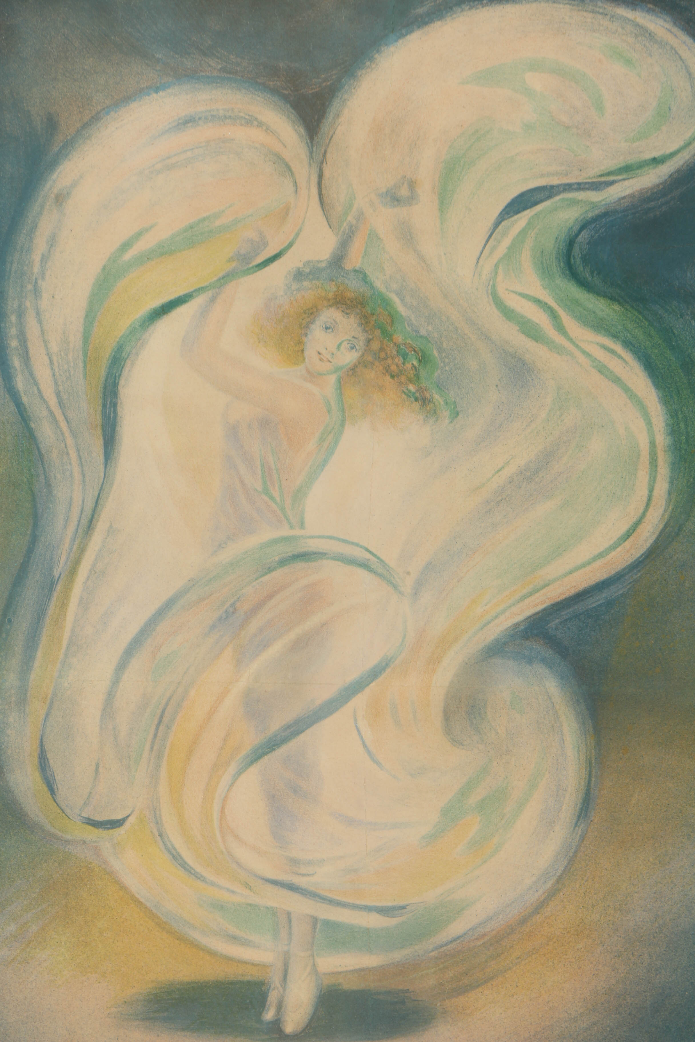 Lithograph on Paper "La Loïe Fuller / Aux Folies Bergère" After Ferdinand Bach