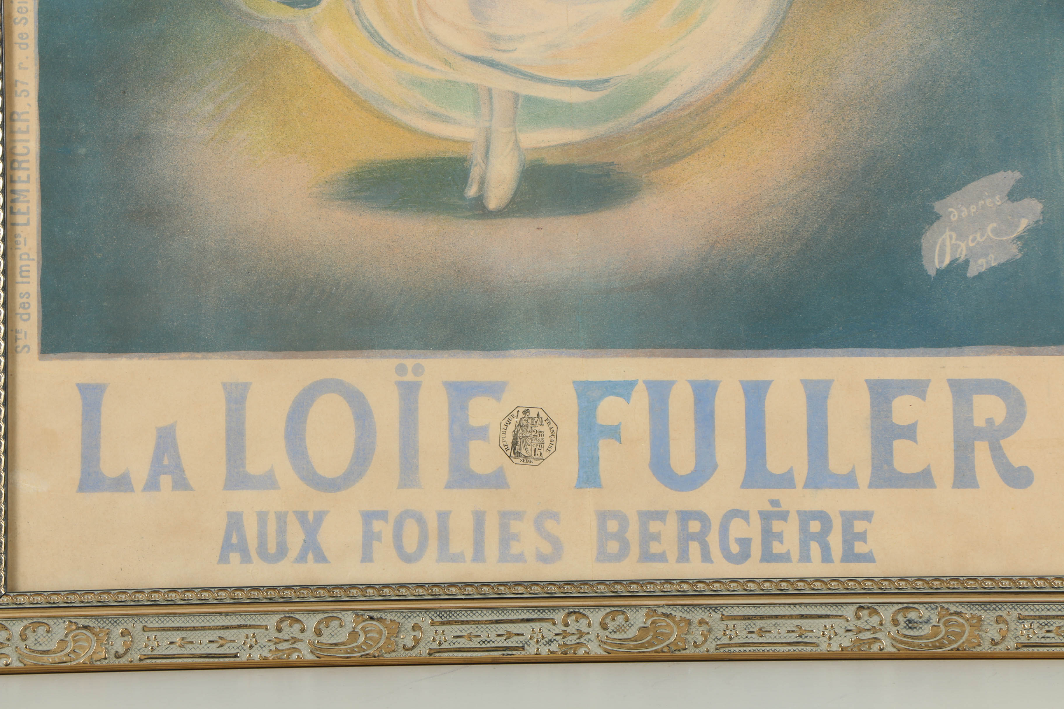 Lithograph on Paper "La Loïe Fuller / Aux Folies Bergère" After Ferdinand Bach