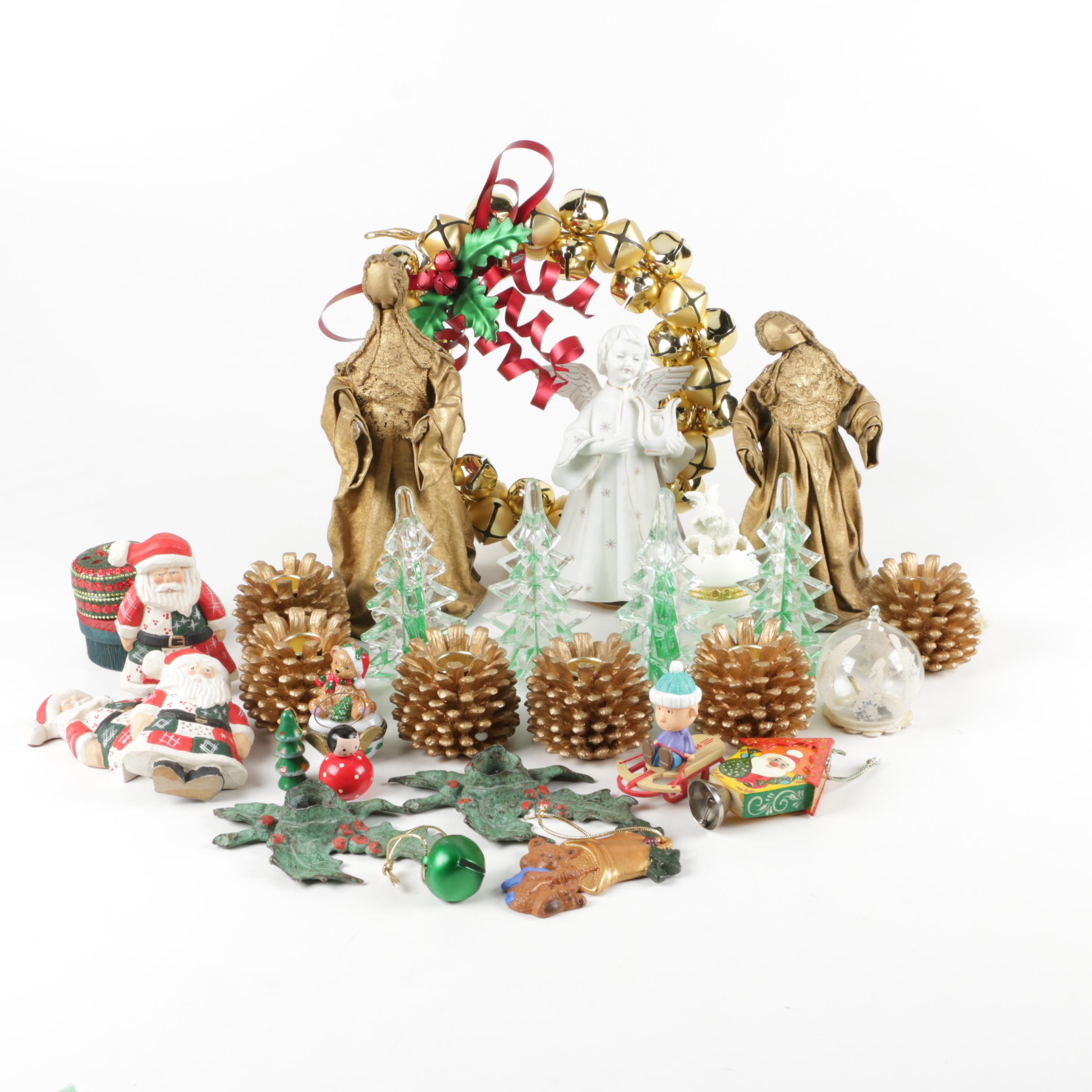 Seasonal Décor with Pinecone Candleholders