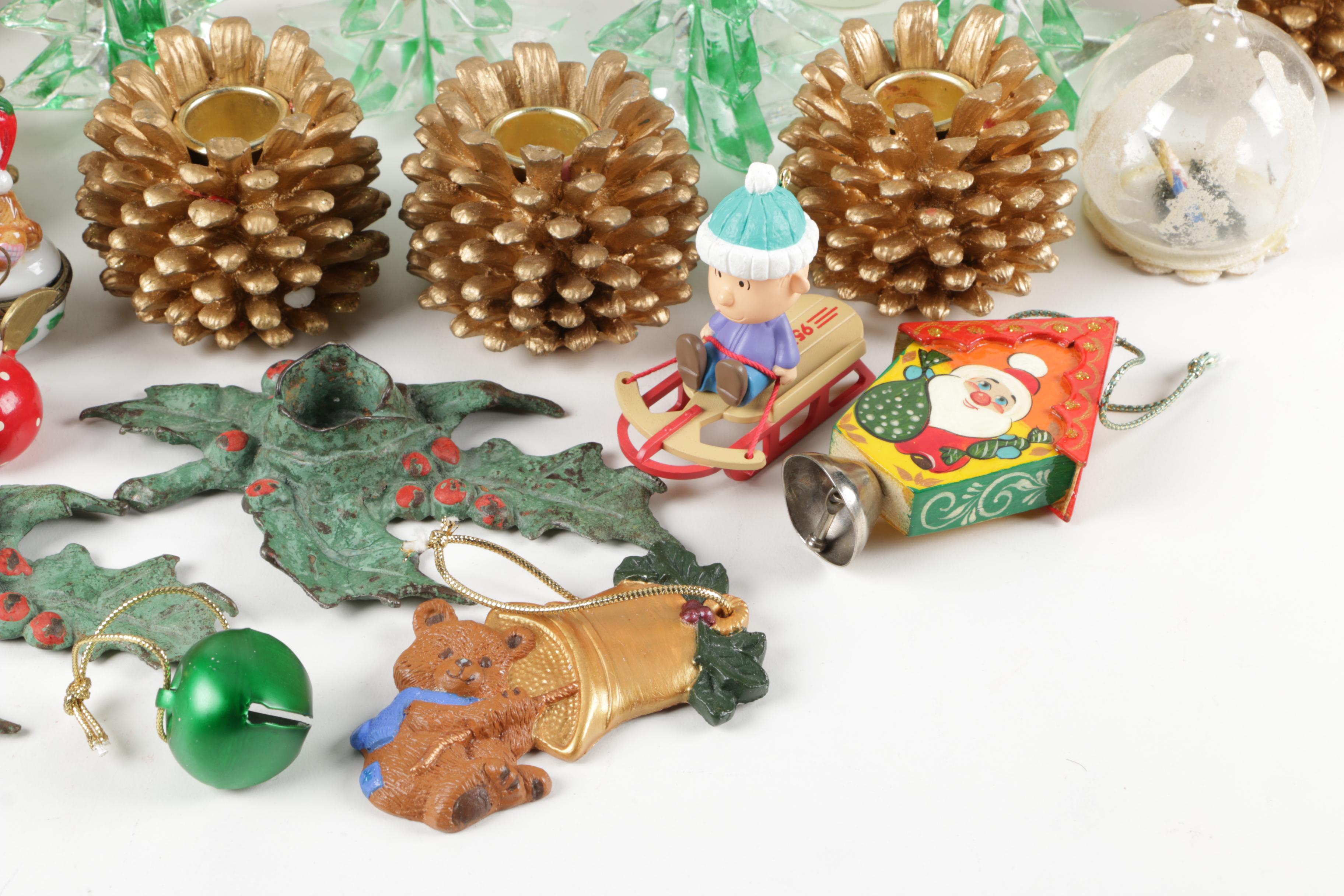 Seasonal Décor with Pinecone Candleholders