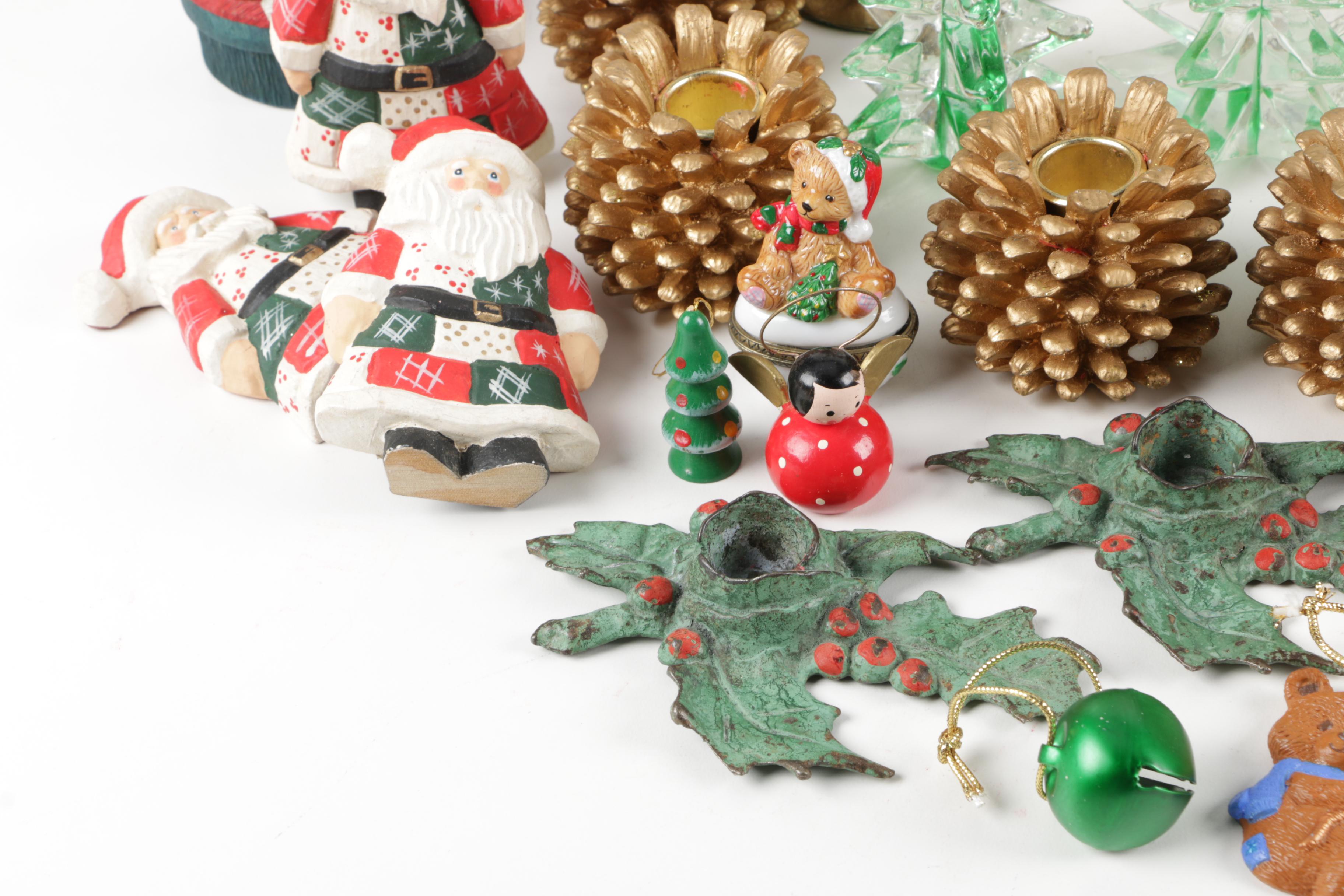 Seasonal Décor with Pinecone Candleholders