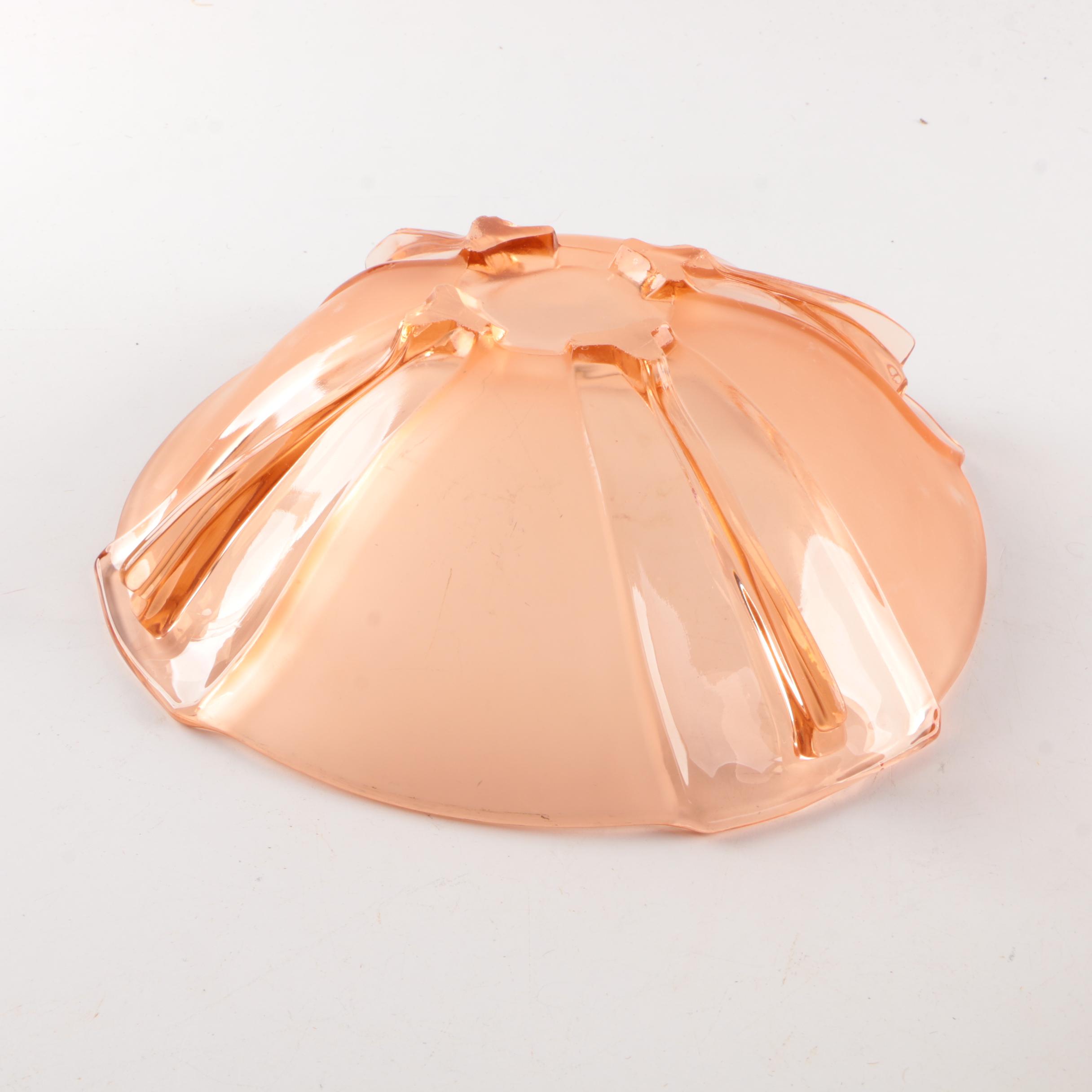 Pink Depression Glass Footed Dish Set