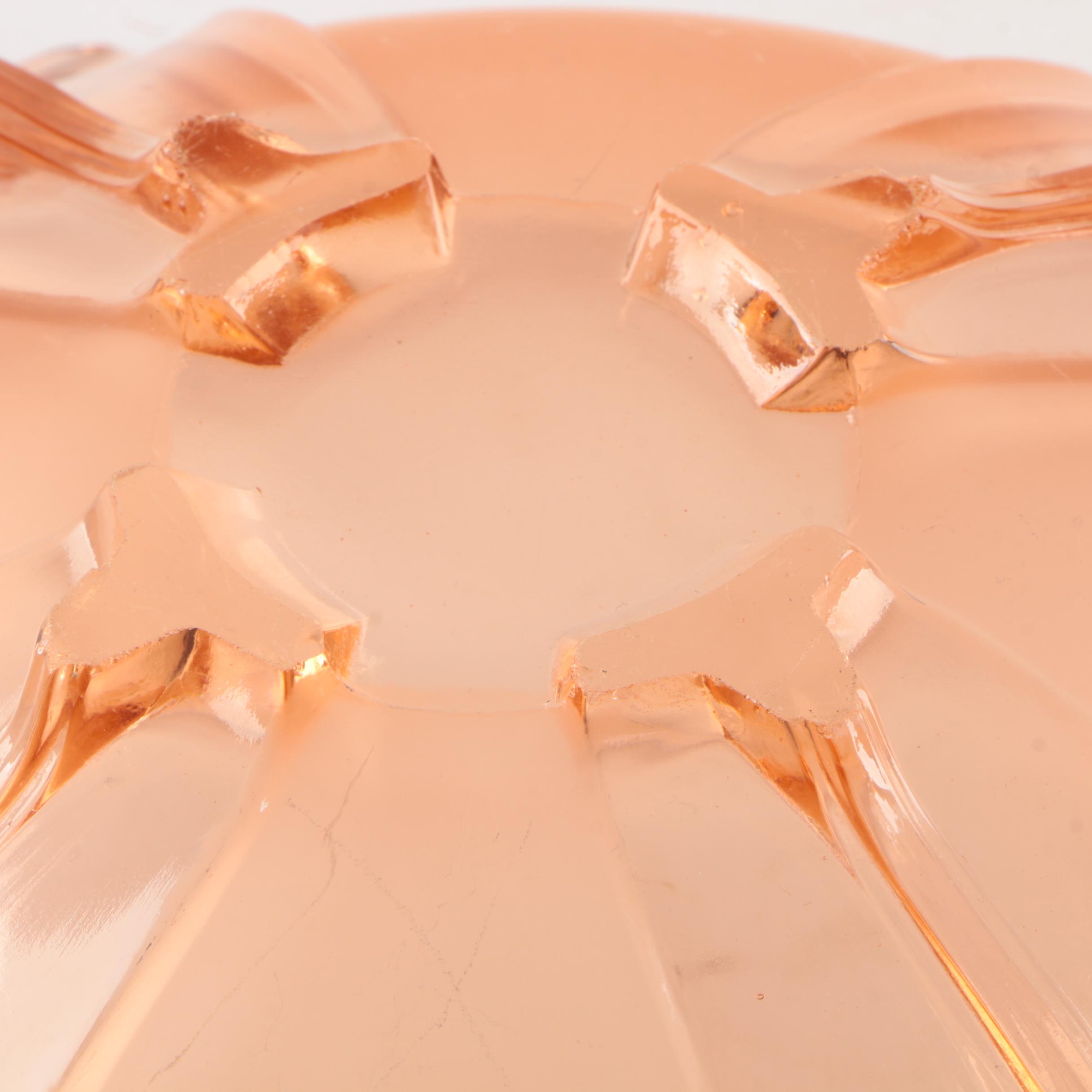 Pink Depression Glass Footed Dish Set