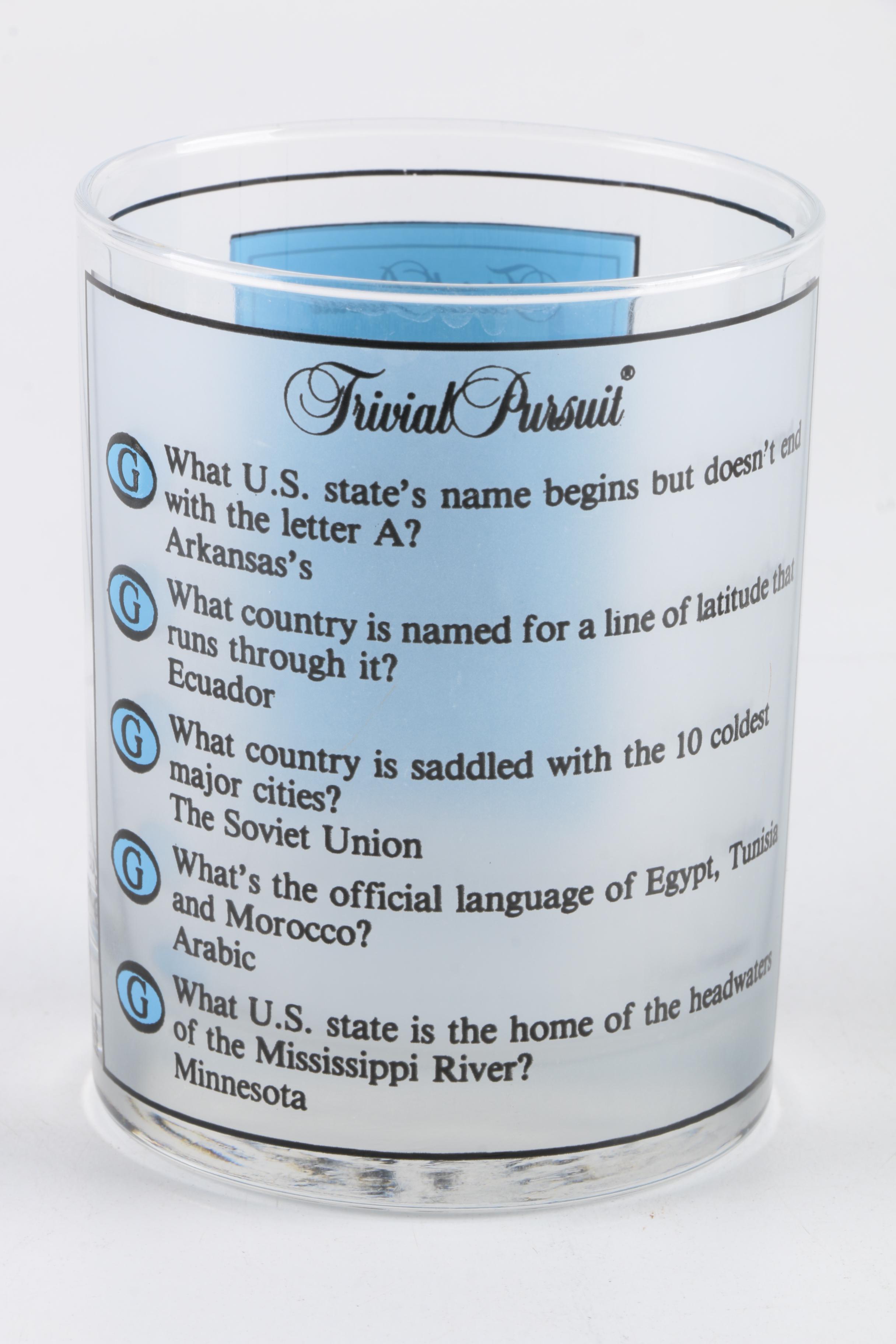 Culver Trivial Pursuit Rocks Glasses
