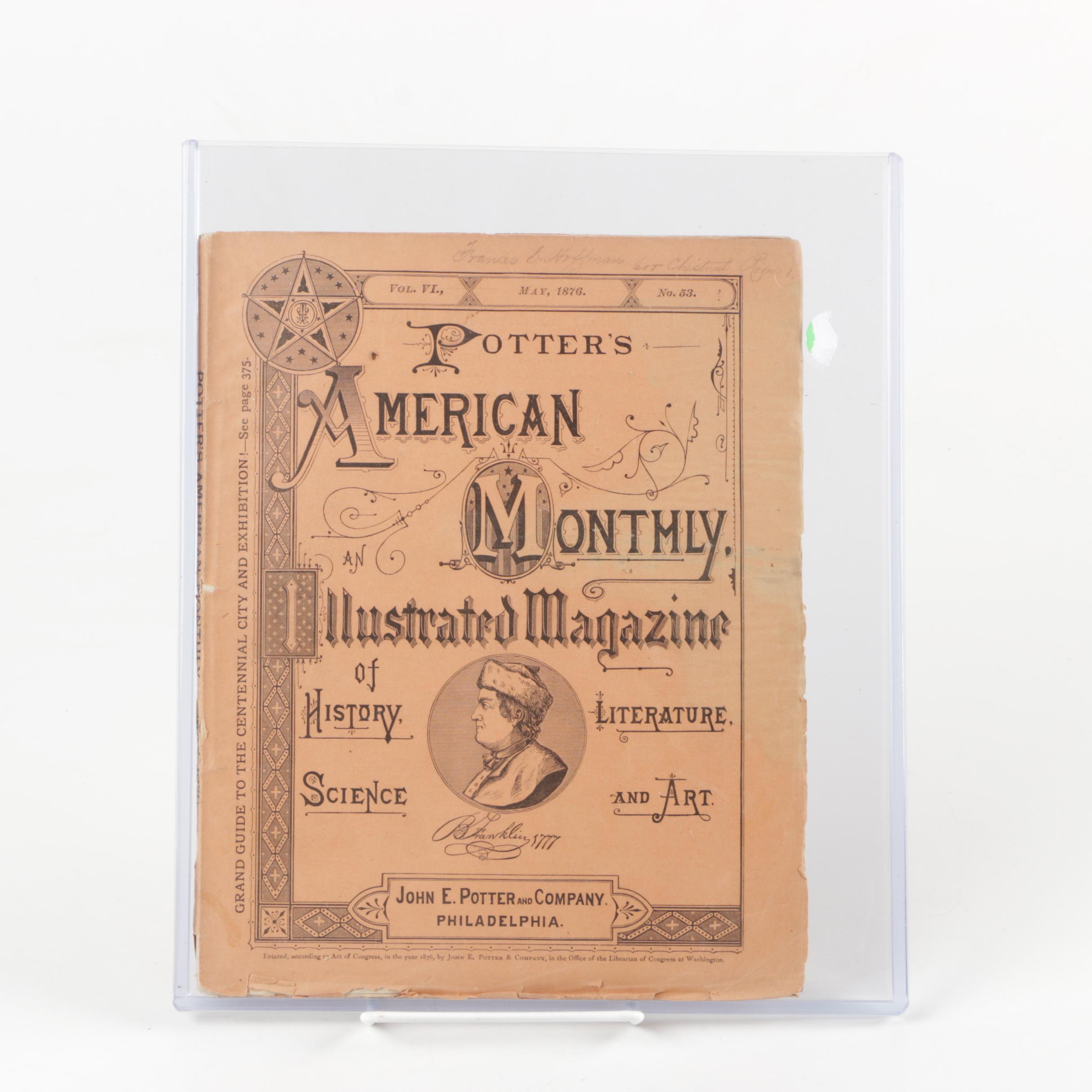 1876 Centennial Exhibition "Potter's American Monthly, Illustrated Magazine"