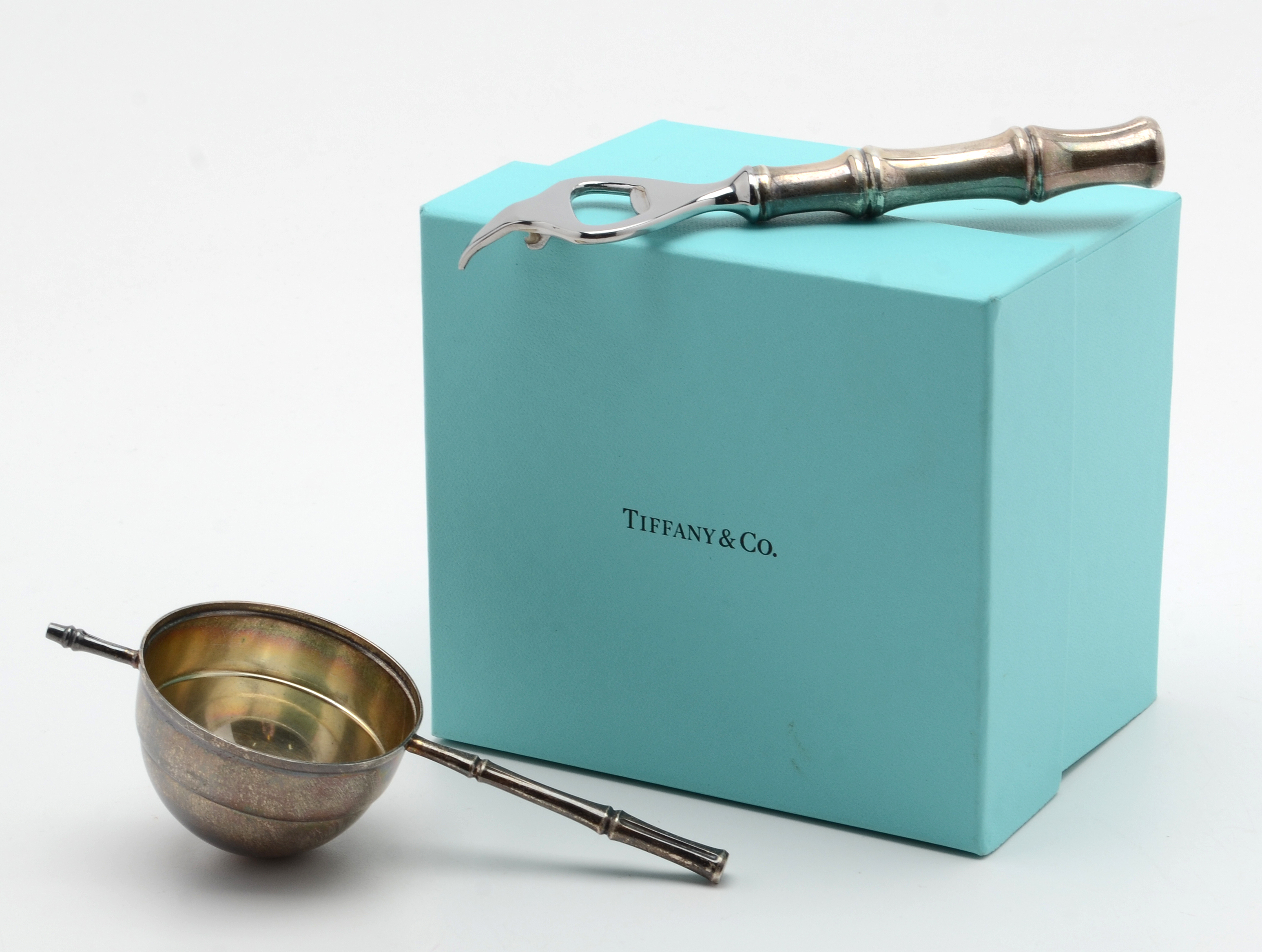 Tiffany & Co. "Bamboo" Bottle Opener and Jigger