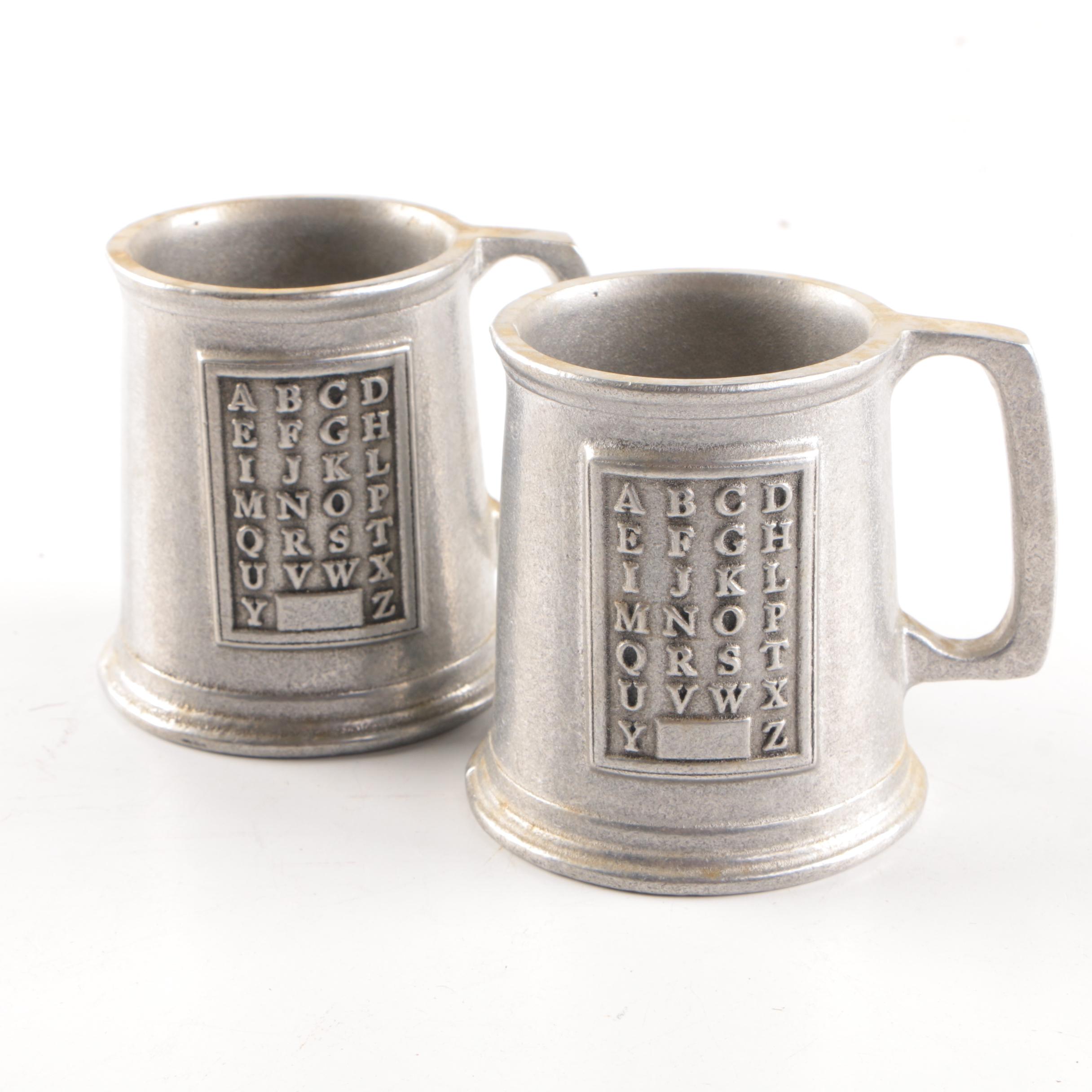 Pair of Wilton Armetale "Alphabet" Mugs