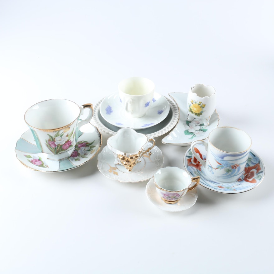 Assortment of Teacups and Saucers