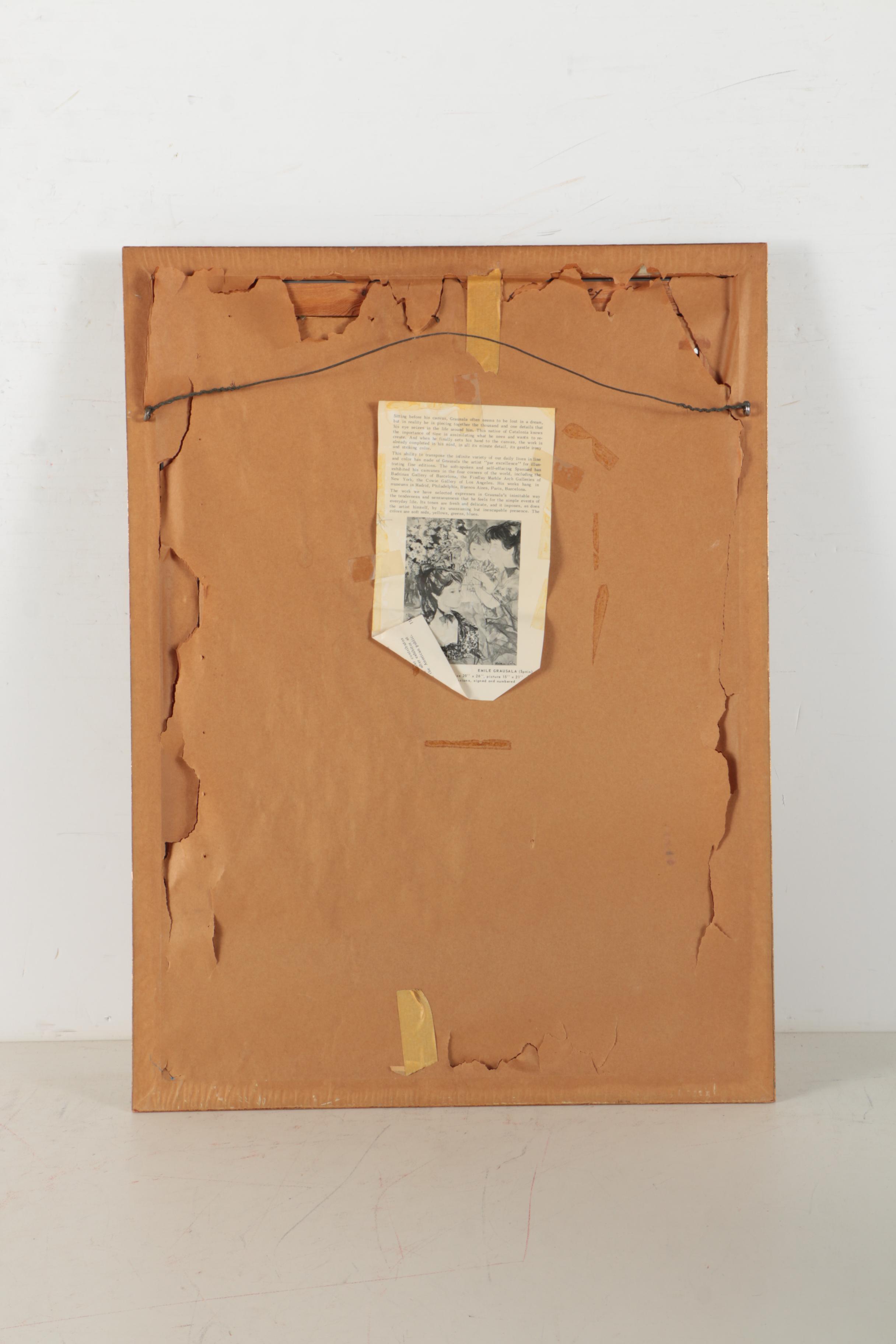 Emile Grausala Limited Edition Lithograph "The Young Girls and the Bird"