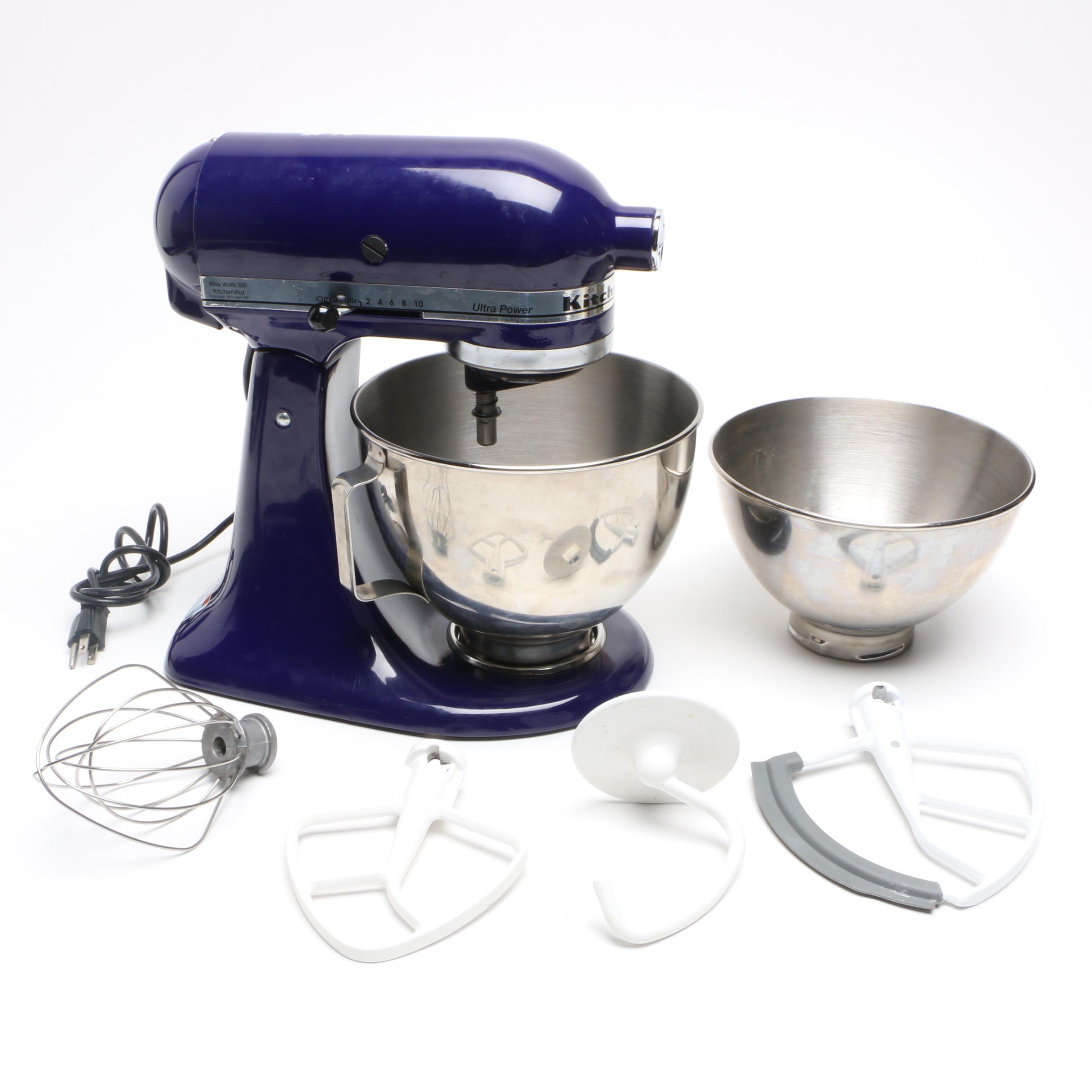 KitchenAid Cobalt Blue Stand Mixer and Accessories