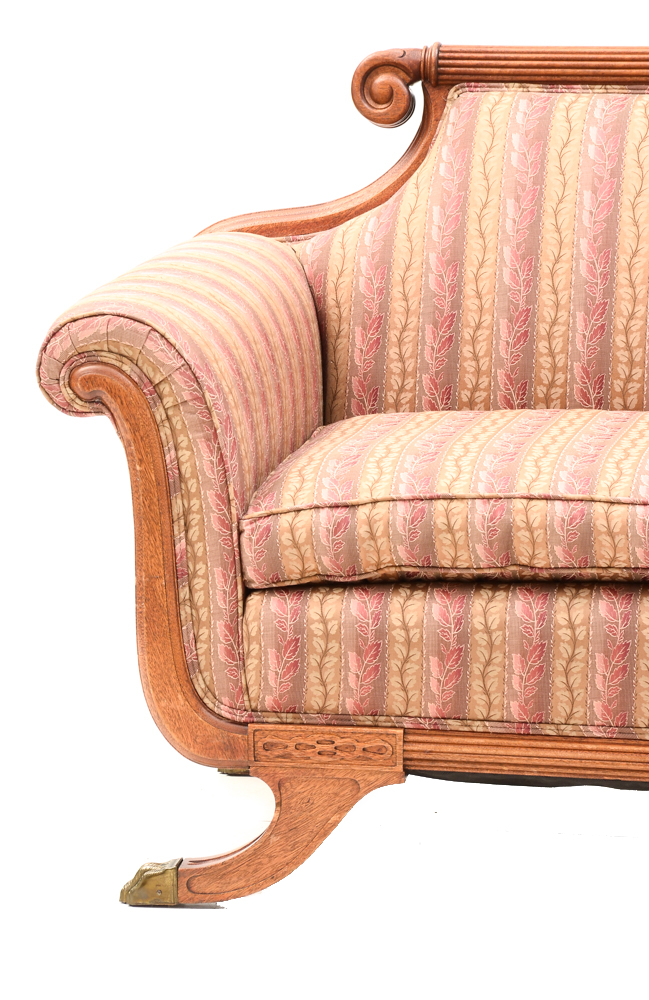 Vintage Duncan Phyfe Style Upholstered Sofa