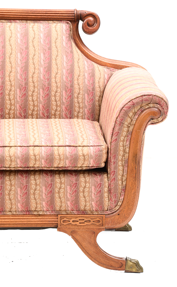 Vintage Duncan Phyfe Style Upholstered Sofa