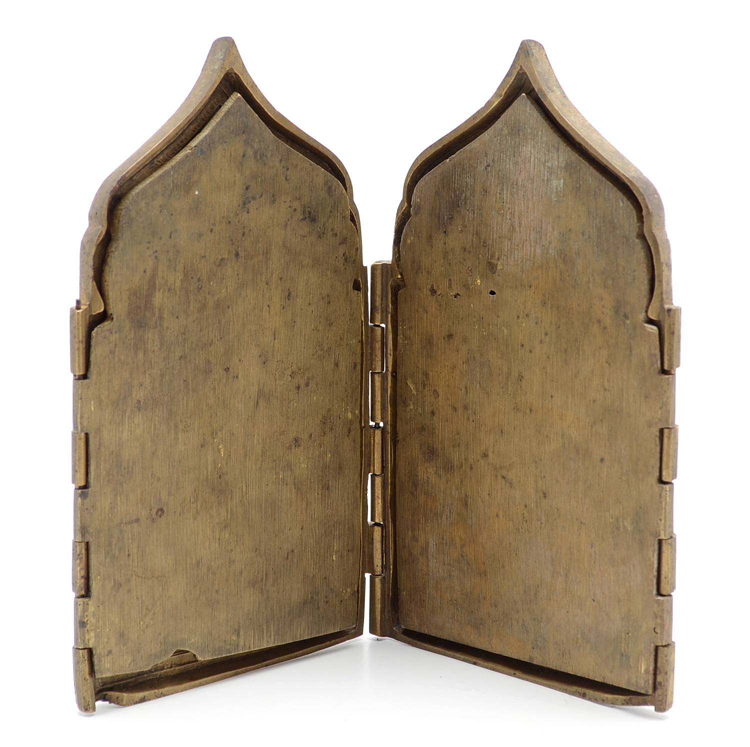 19th Century Russian Four panel Folding Skladen Traveling Icon