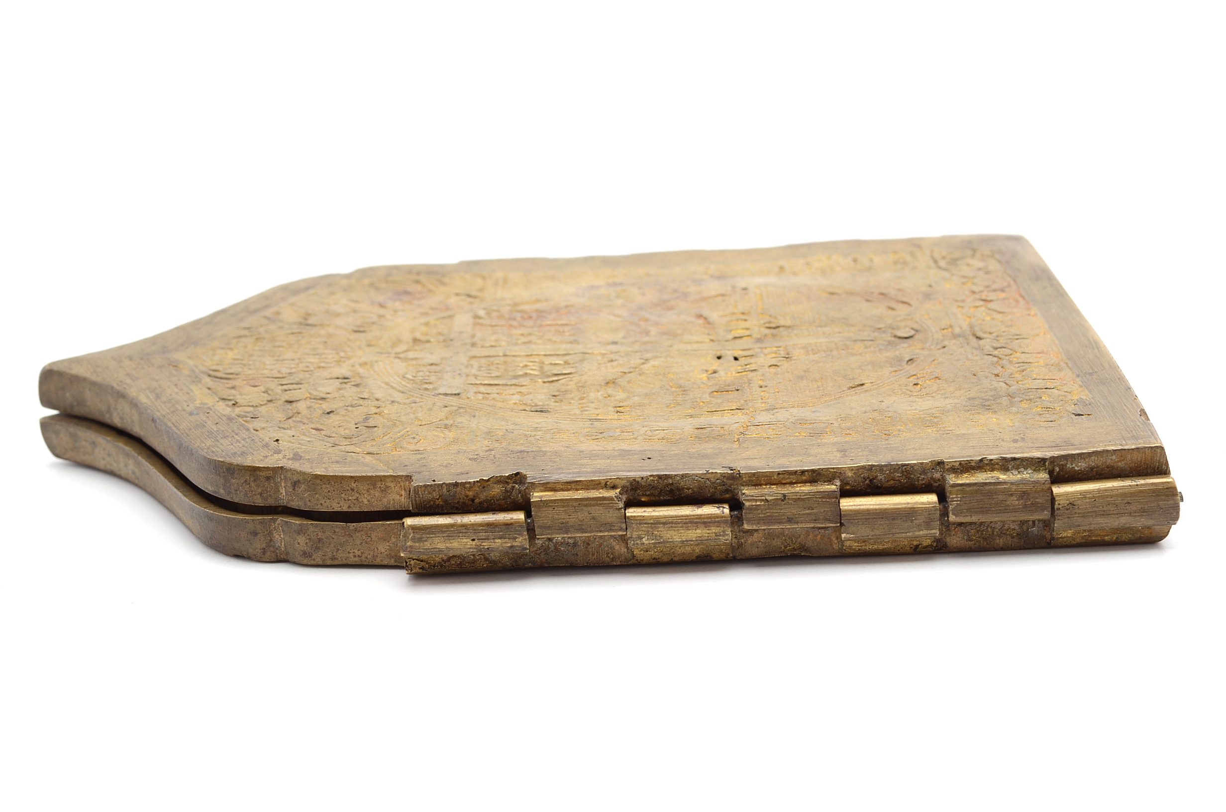 19th Century Russian Four panel Folding Skladen Traveling Icon