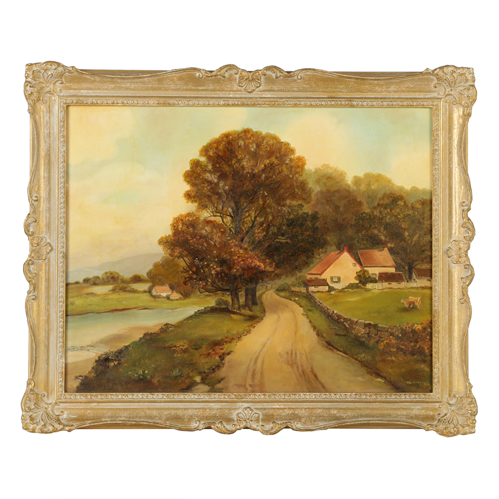 H.L. Murray Oil Painting on Canvas Board of a Picturesque Landscape