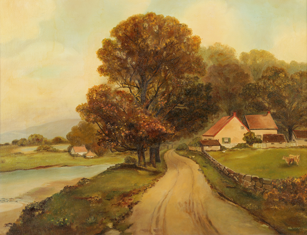 H.L. Murray Oil Painting on Canvas Board of a Picturesque Landscape