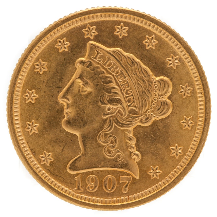 1907 Liberty Head $2 1/2 Gold Coin