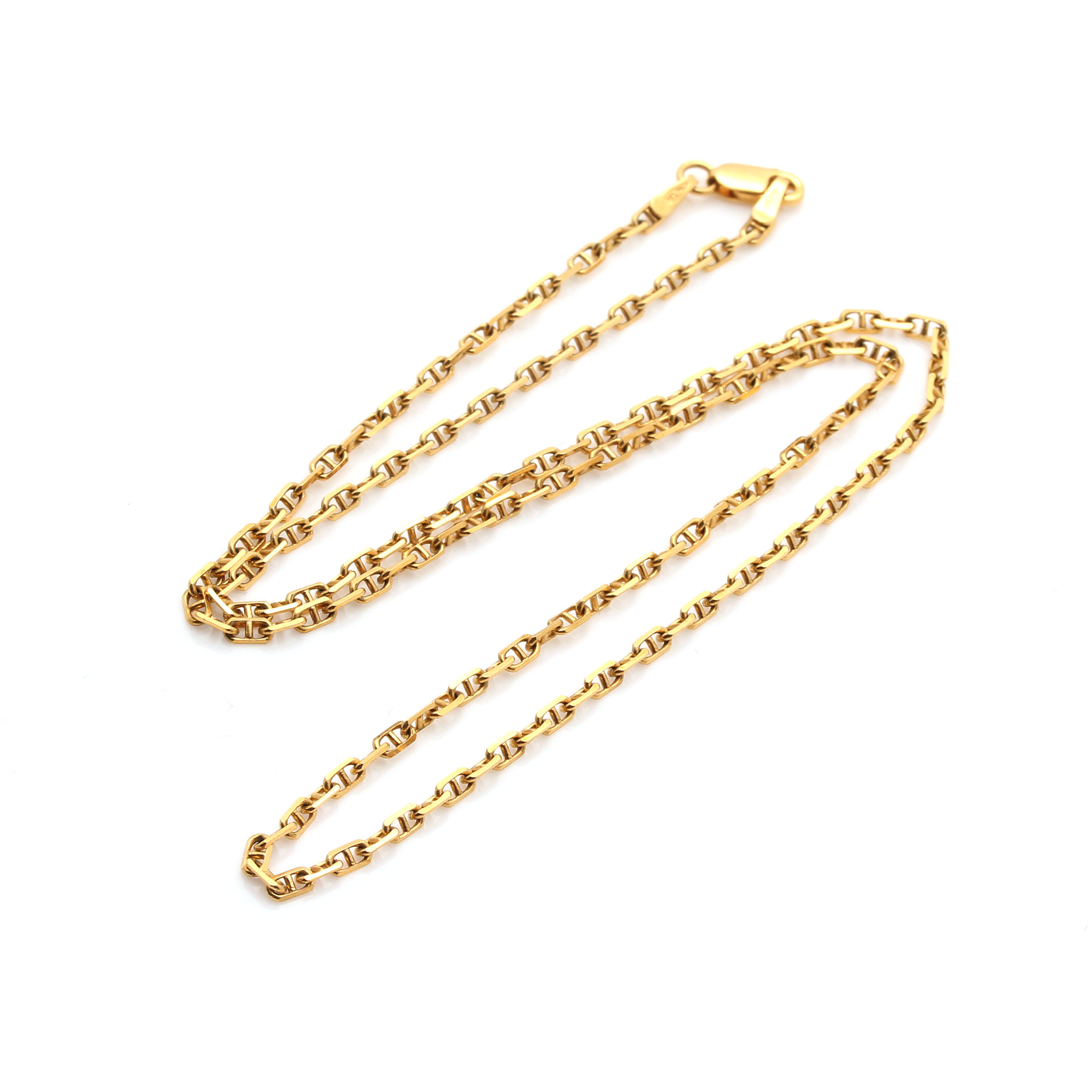 14K Yellow Gold Anchor Chain Link Necklace