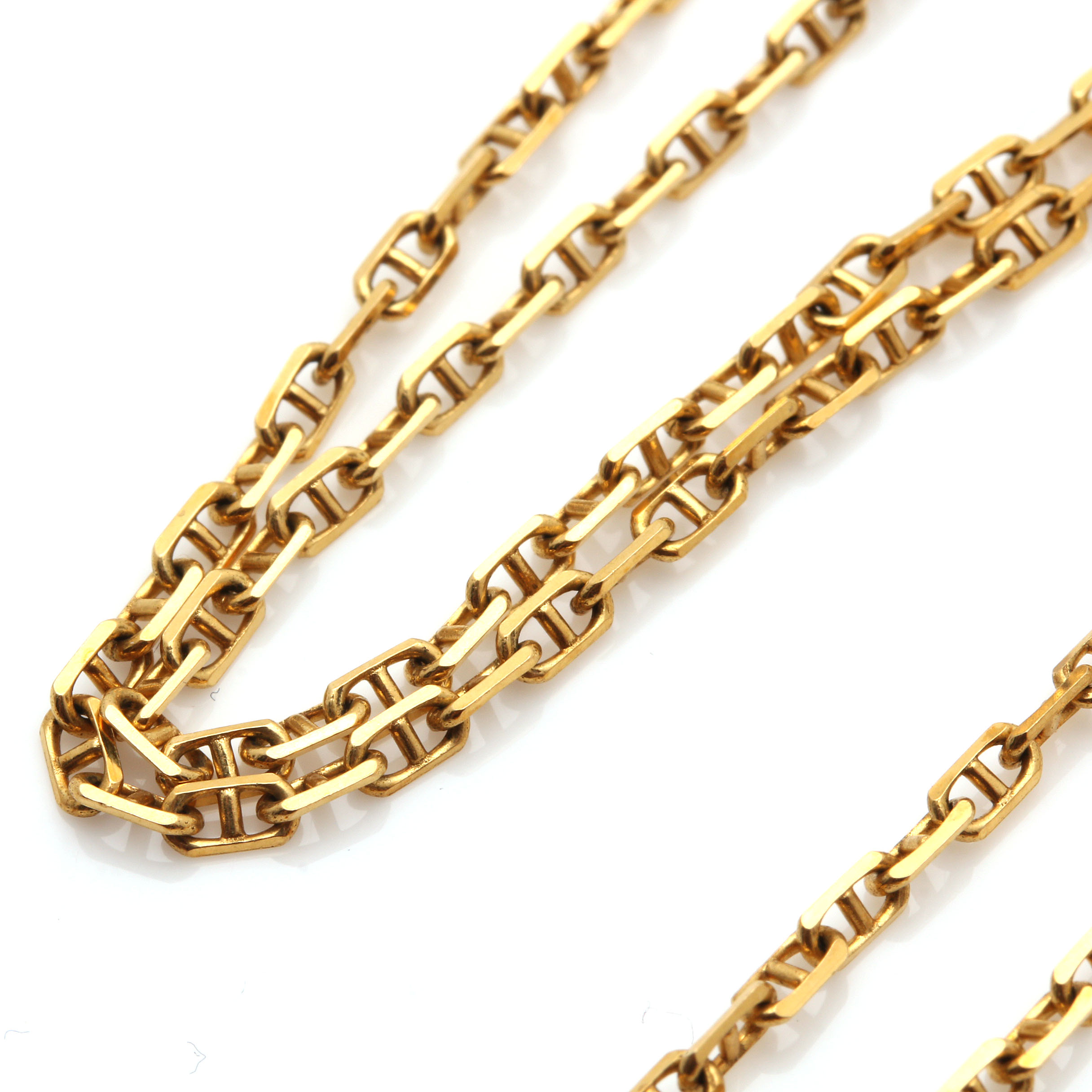 14K Yellow Gold Anchor Chain Link Necklace