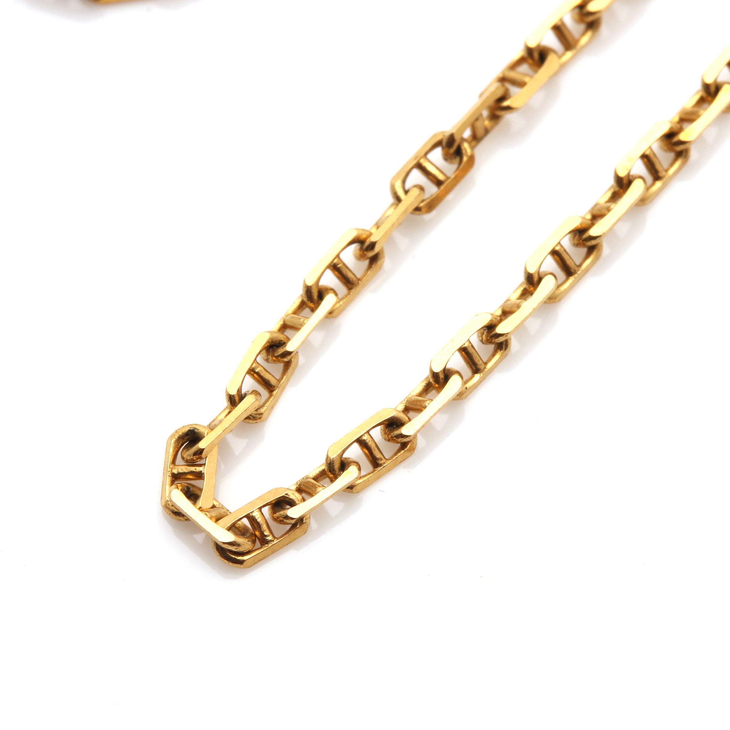 14K Yellow Gold Anchor Chain Link Necklace