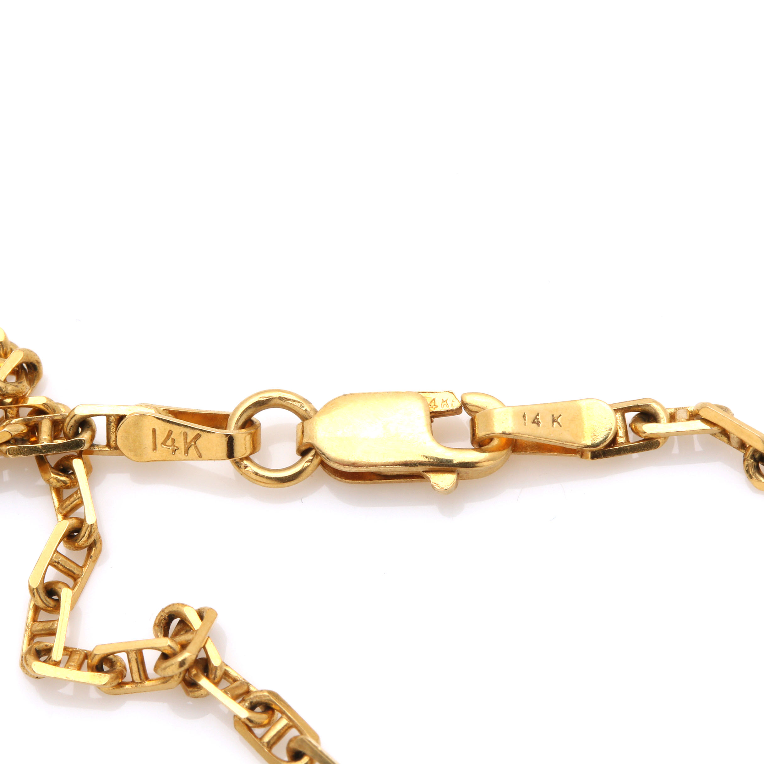 14K Yellow Gold Anchor Chain Link Necklace