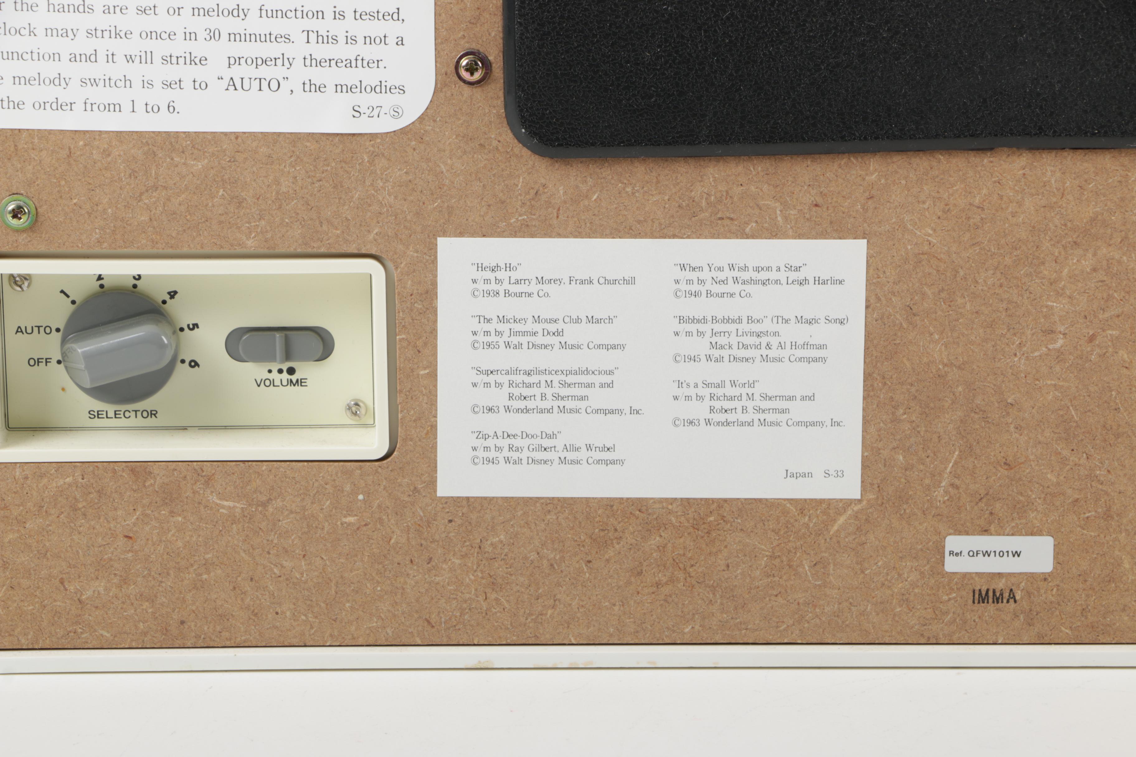 Disney Characters Seiko Musical Wall Clock