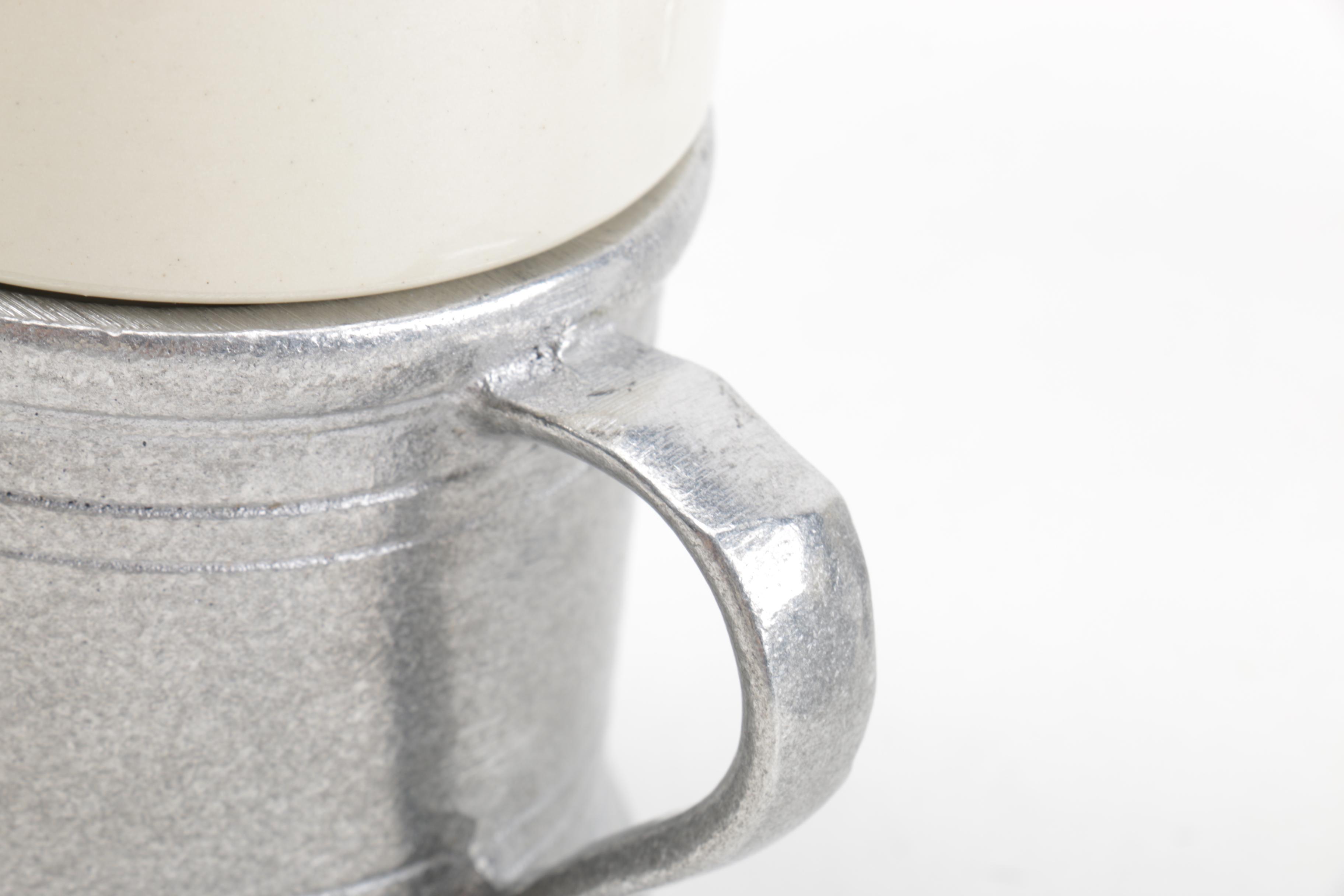 Set of Wilton Armetale "Plough Tavern" Coffee Mugs with Ceramic Liners