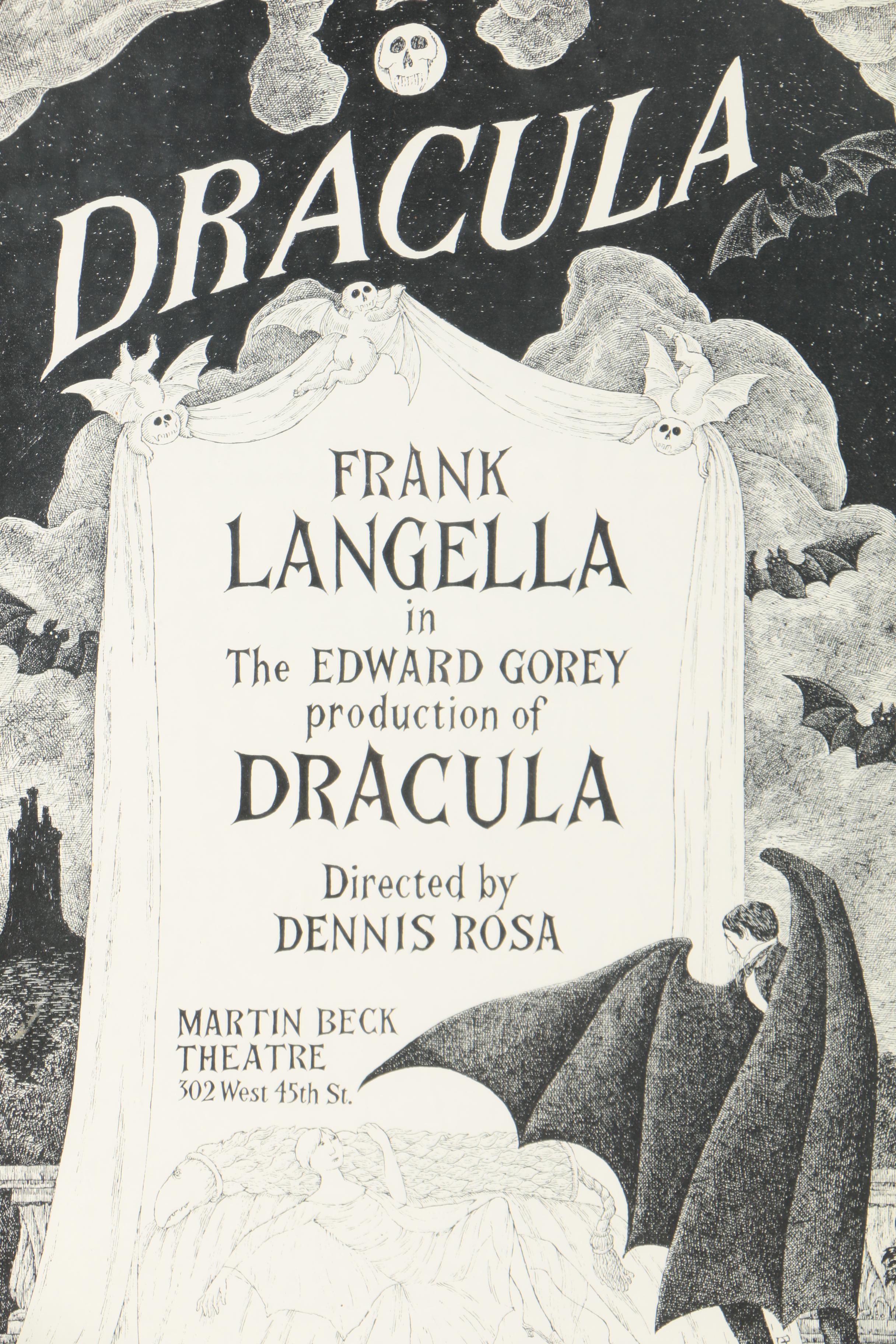 Lithograph Poster for "Dracula" After Ink Drawing by Edward Gorey