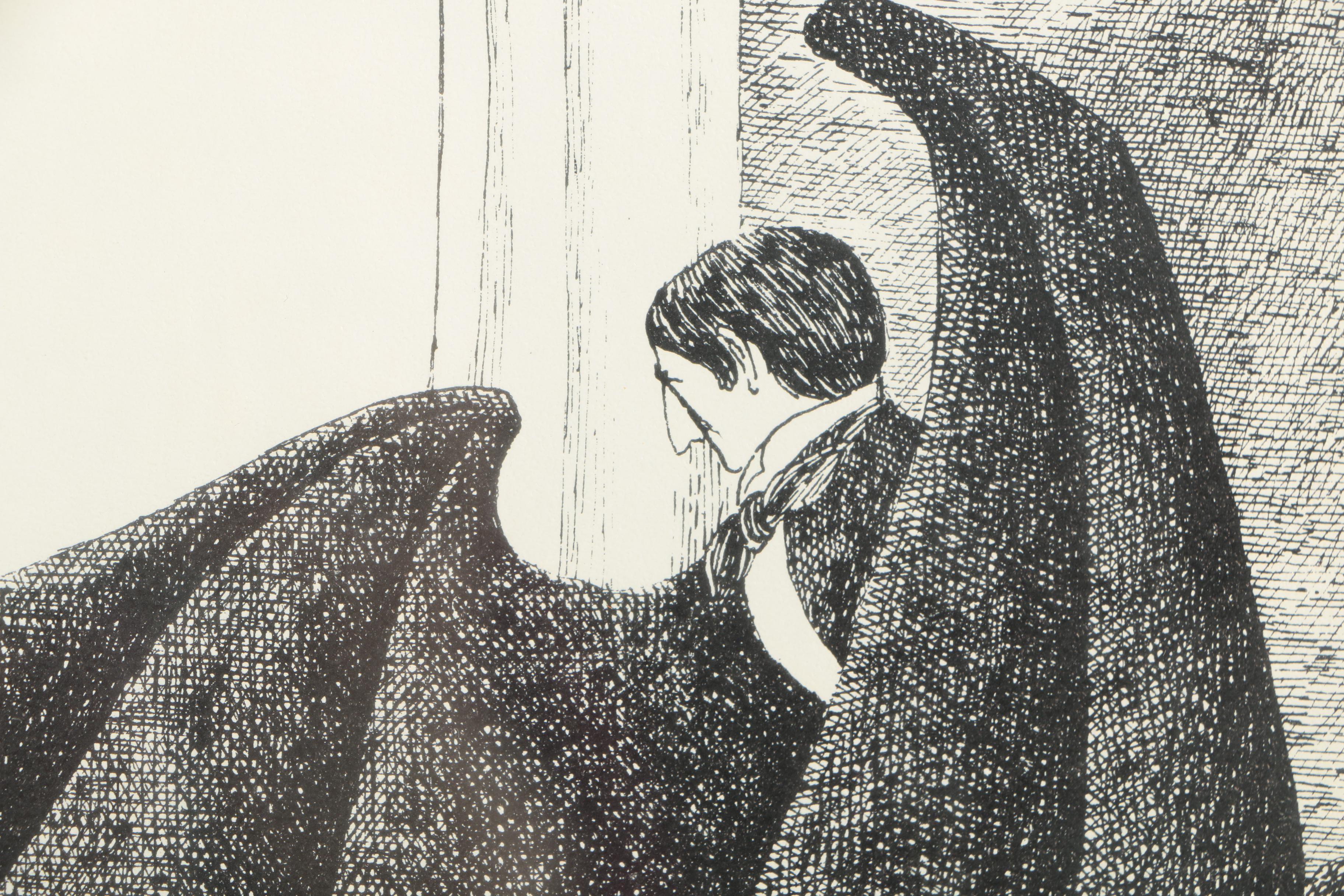 Lithograph Poster for "Dracula" After Ink Drawing by Edward Gorey