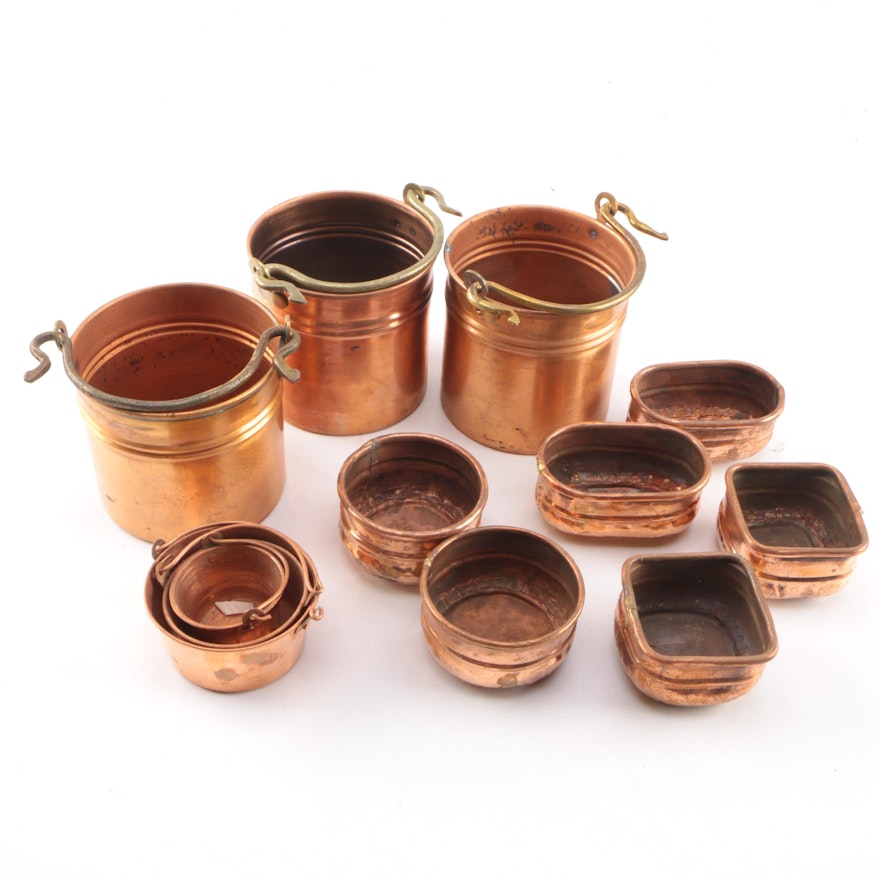 Assortment of Vintage Copper Containers