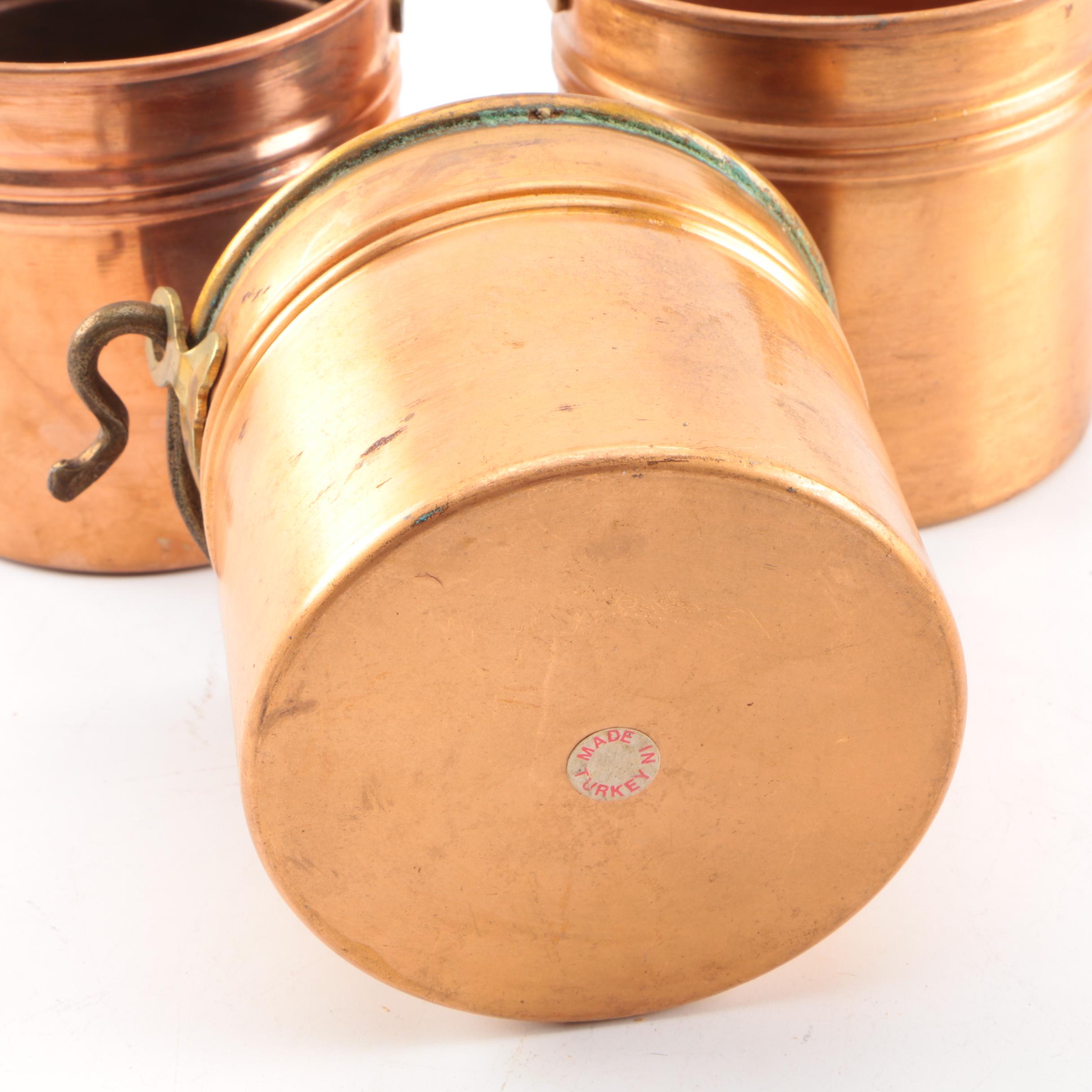 Assortment of Vintage Copper Containers
