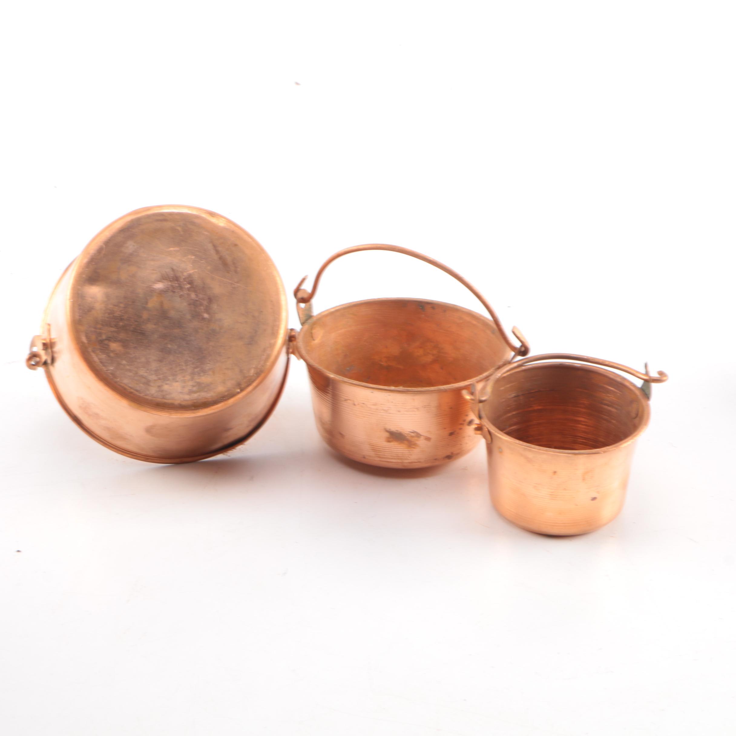 Assortment of Vintage Copper Containers