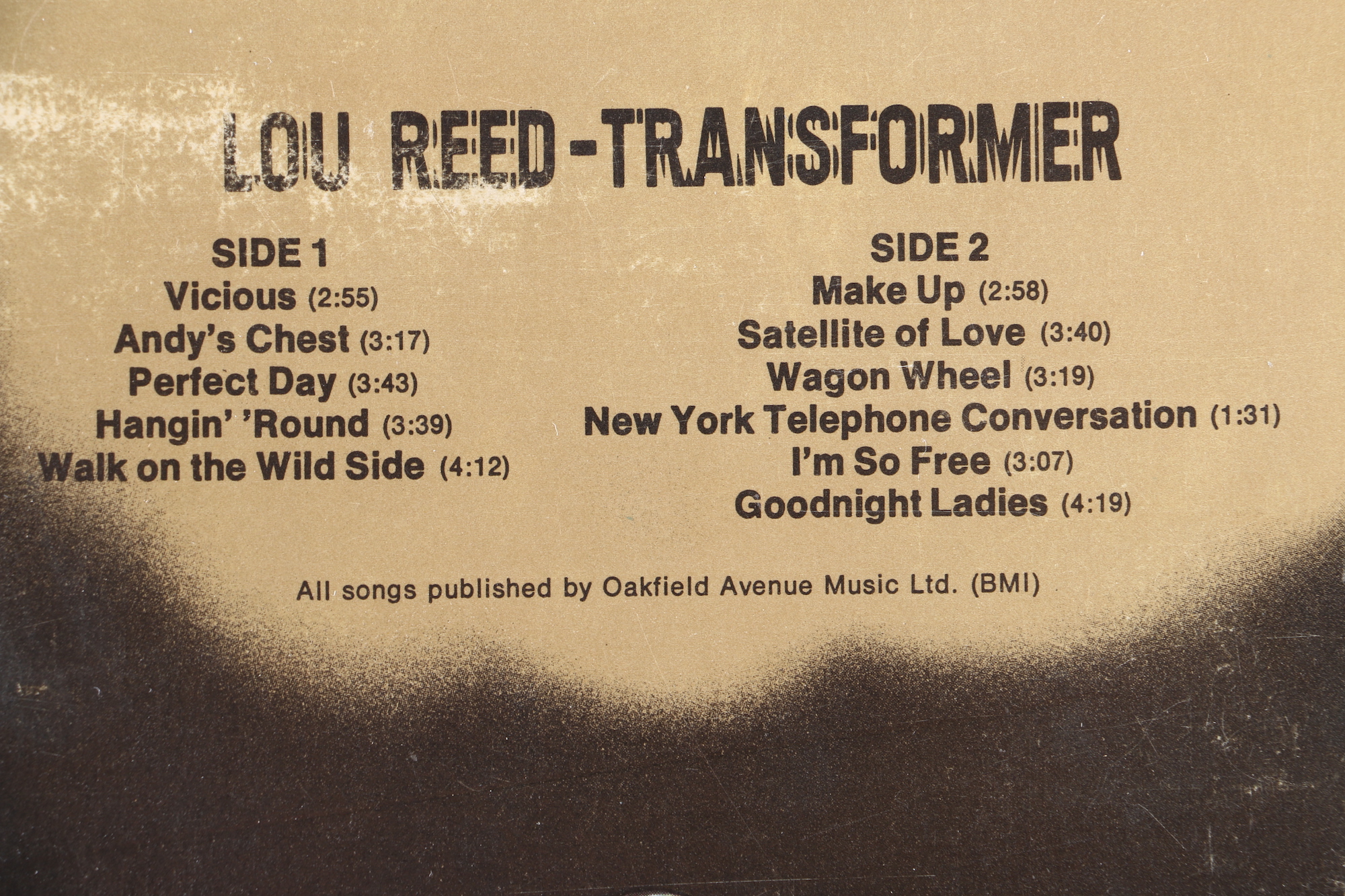 Lou Reed "Transformer" Original US Pressing LP