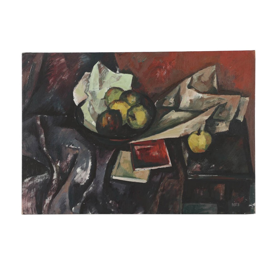 Erno Fóth Oil Painting on Canvas Post-Impressionistic Still Life