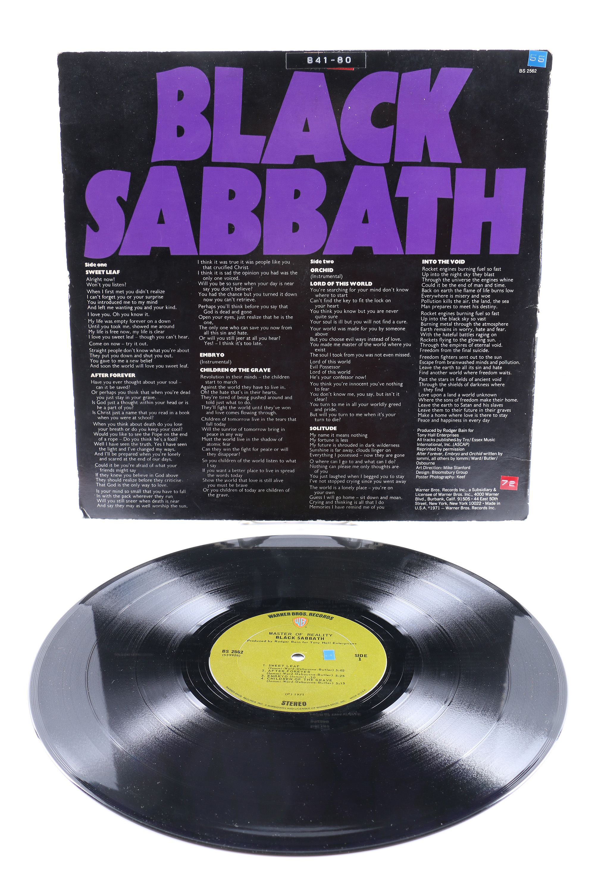 Black Sabbath "Master Of Reality" Original US Pressing LP with Poster