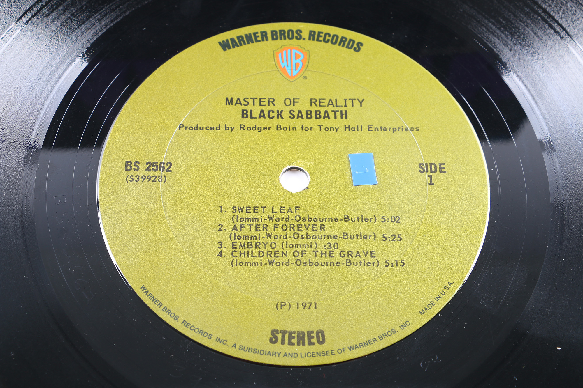Black Sabbath "Master Of Reality" Original US Pressing LP with Poster