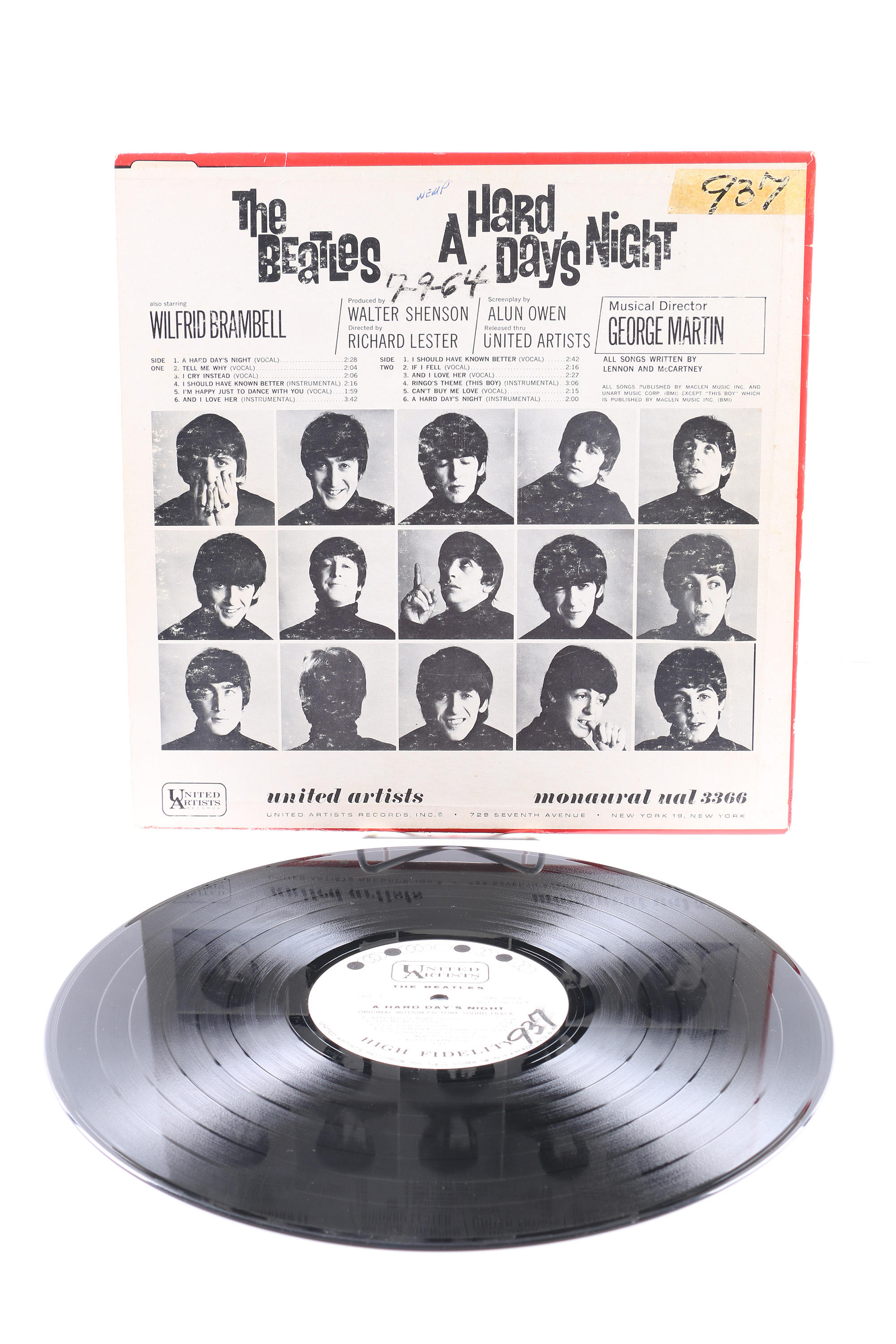 The Beatles "A Hard Day's Night" Waddell Pressing Mono White Label Promo LP